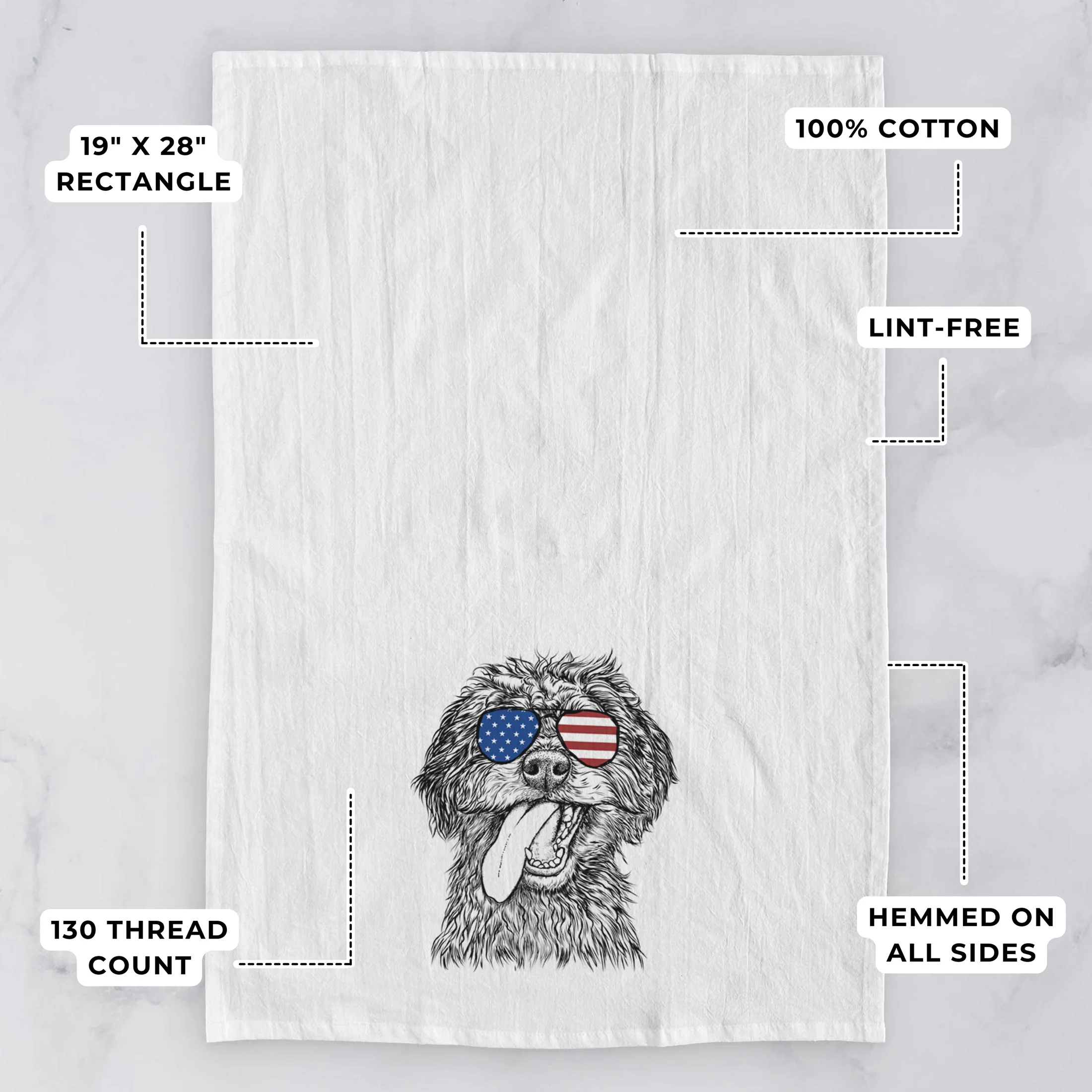 Winnie the Mini Aussiedoodle Tea Towel - Image 3