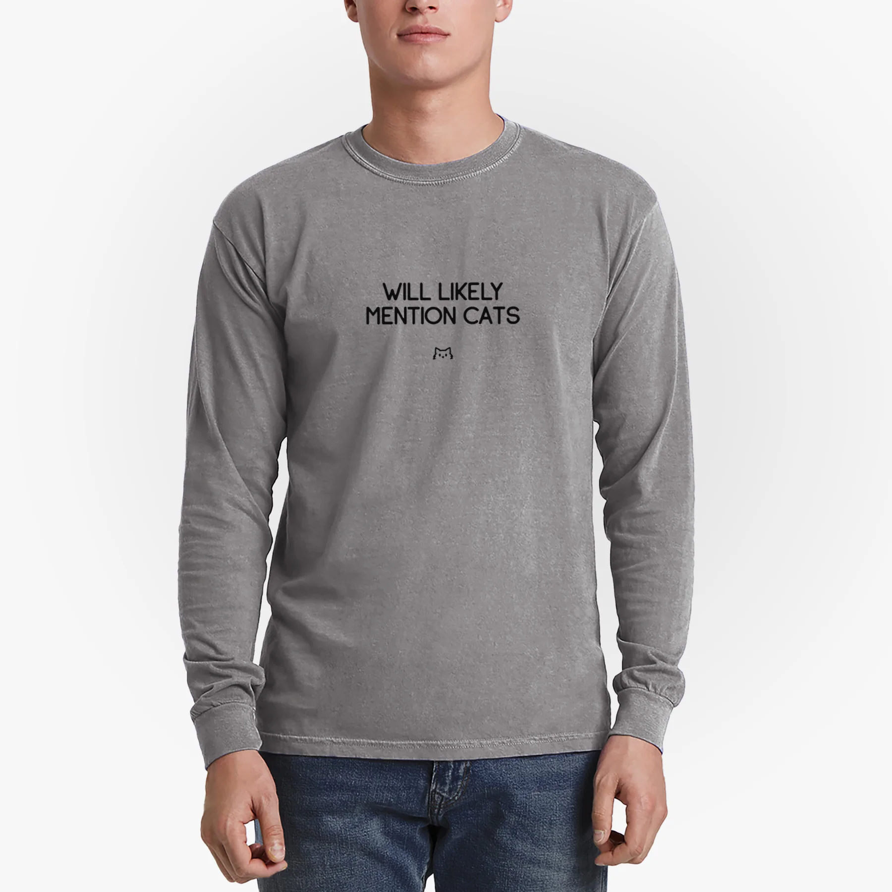 Will Likely Mention Cats - Men's Heavyweight 100% Cotton Long Sleeve - Image 5