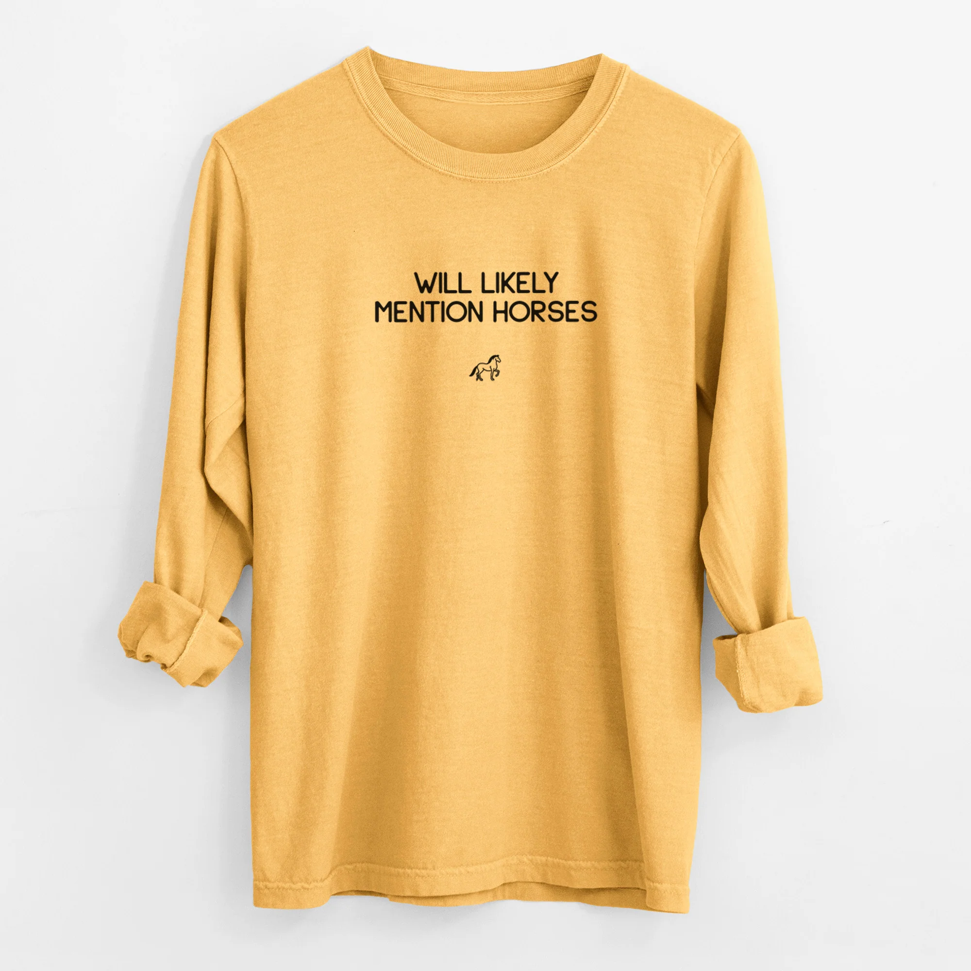 Will Likely Mention Horses - Men's Heavyweight 100% Cotton Long Sleeve - Image 3
