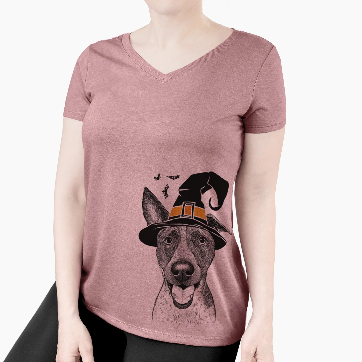 Witch Amigo the Heeler Mix - Women's Perfect V-neck Shirt - Image 3