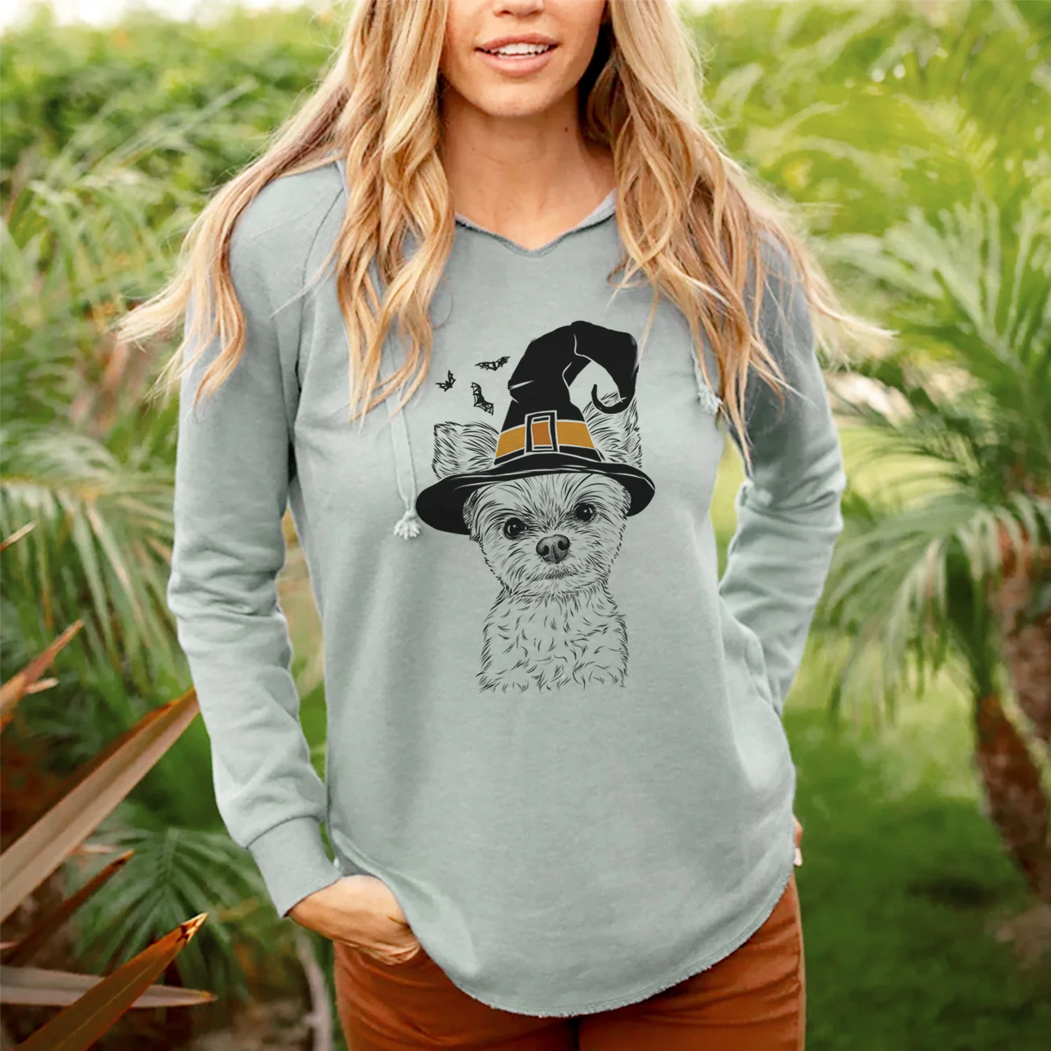 Witch Chance the Yapper the Yorkshire Terrier - Cali Wave Hooded Sweatshirt - Image 3