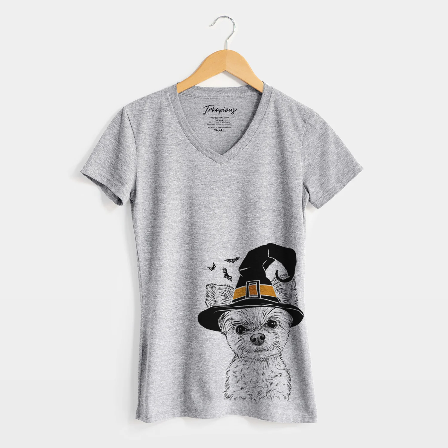 Witch Chance the Yapper the Yorkshire Terrier - Women's Perfect V-neck Shirt - Image 4