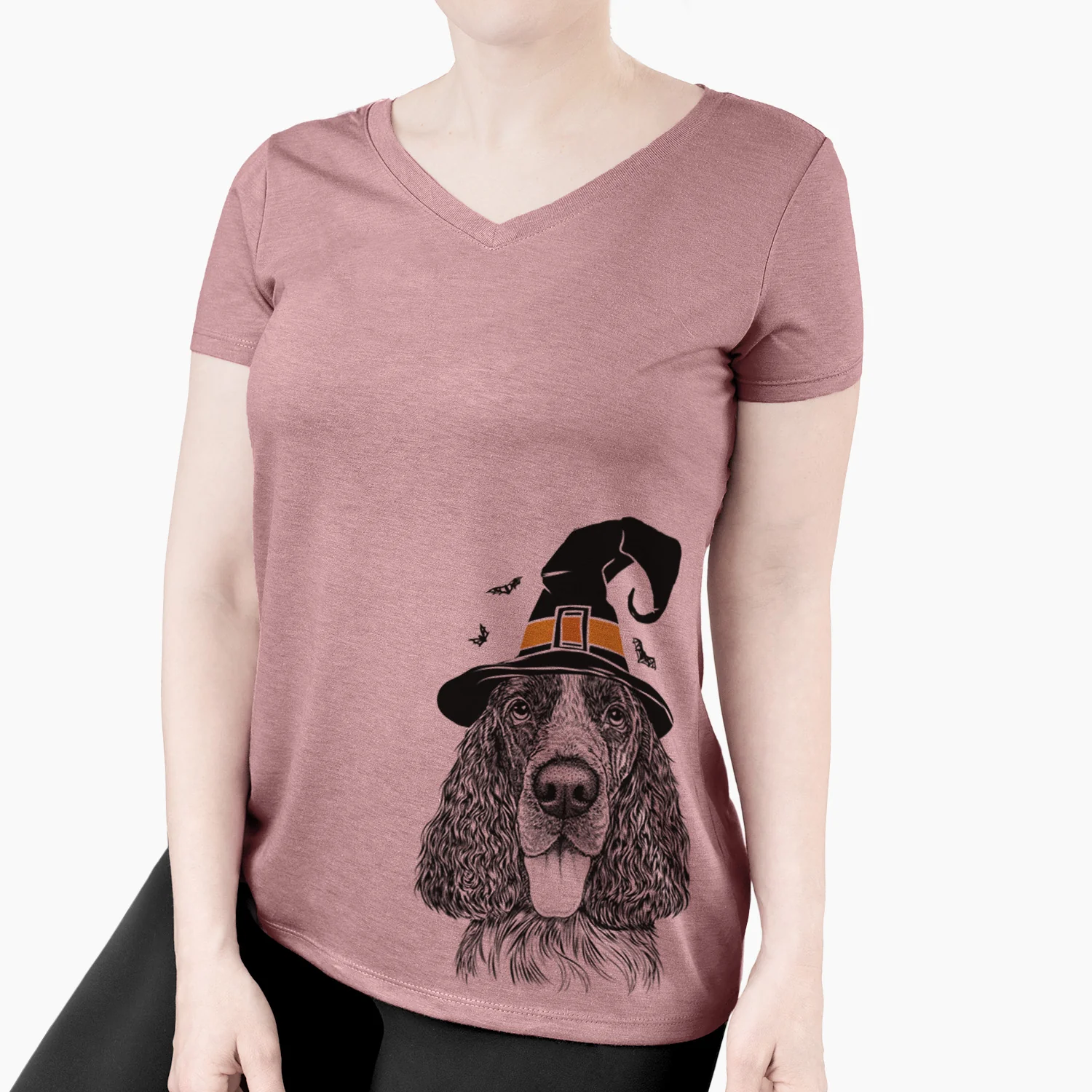 Witch Duke the English Springer Spaniel - Women's Perfect V-neck Shirt - Image 3