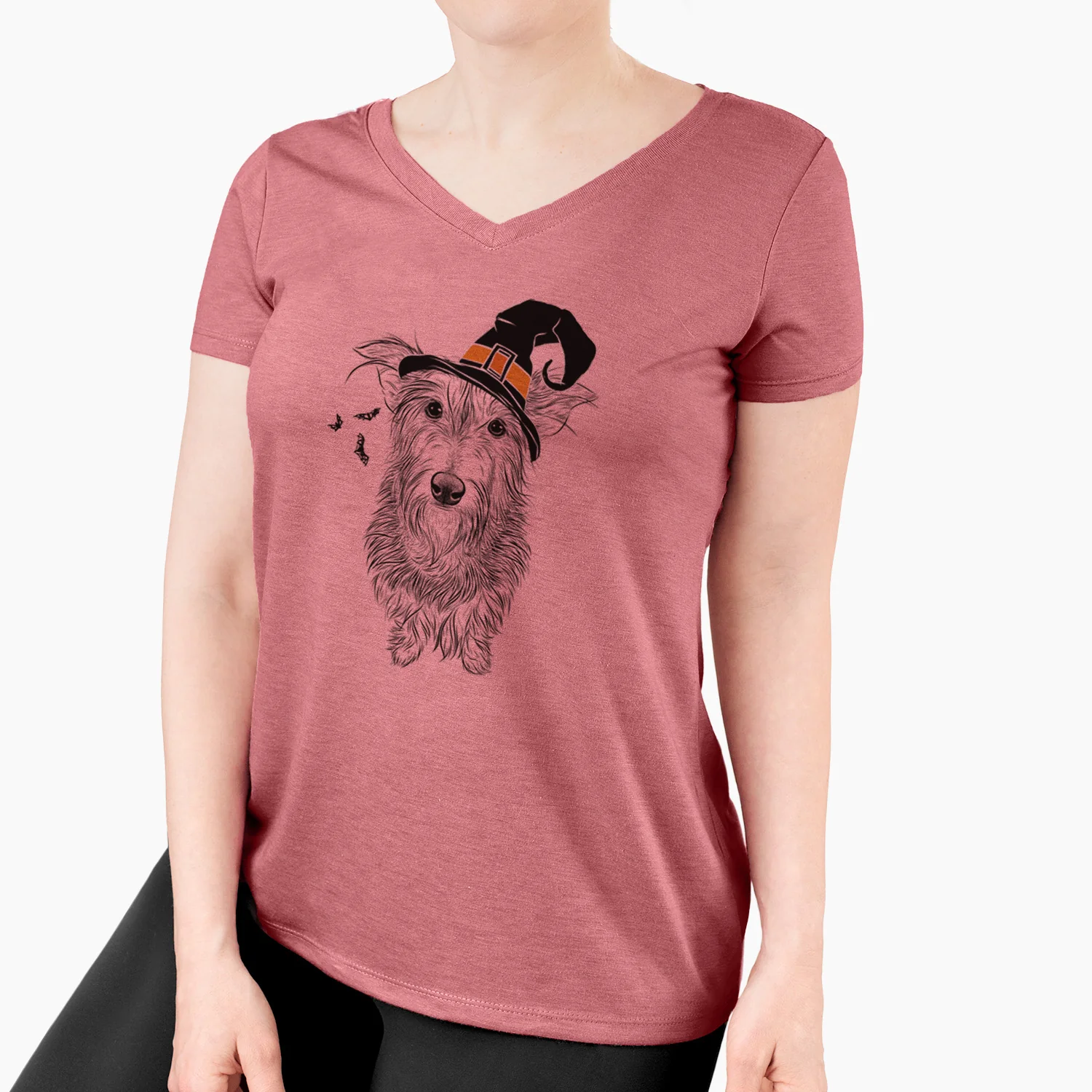 Witch Frida Doggo the Rescue Terrier Mix - Women's Perfect V-neck Shirt - Image 7