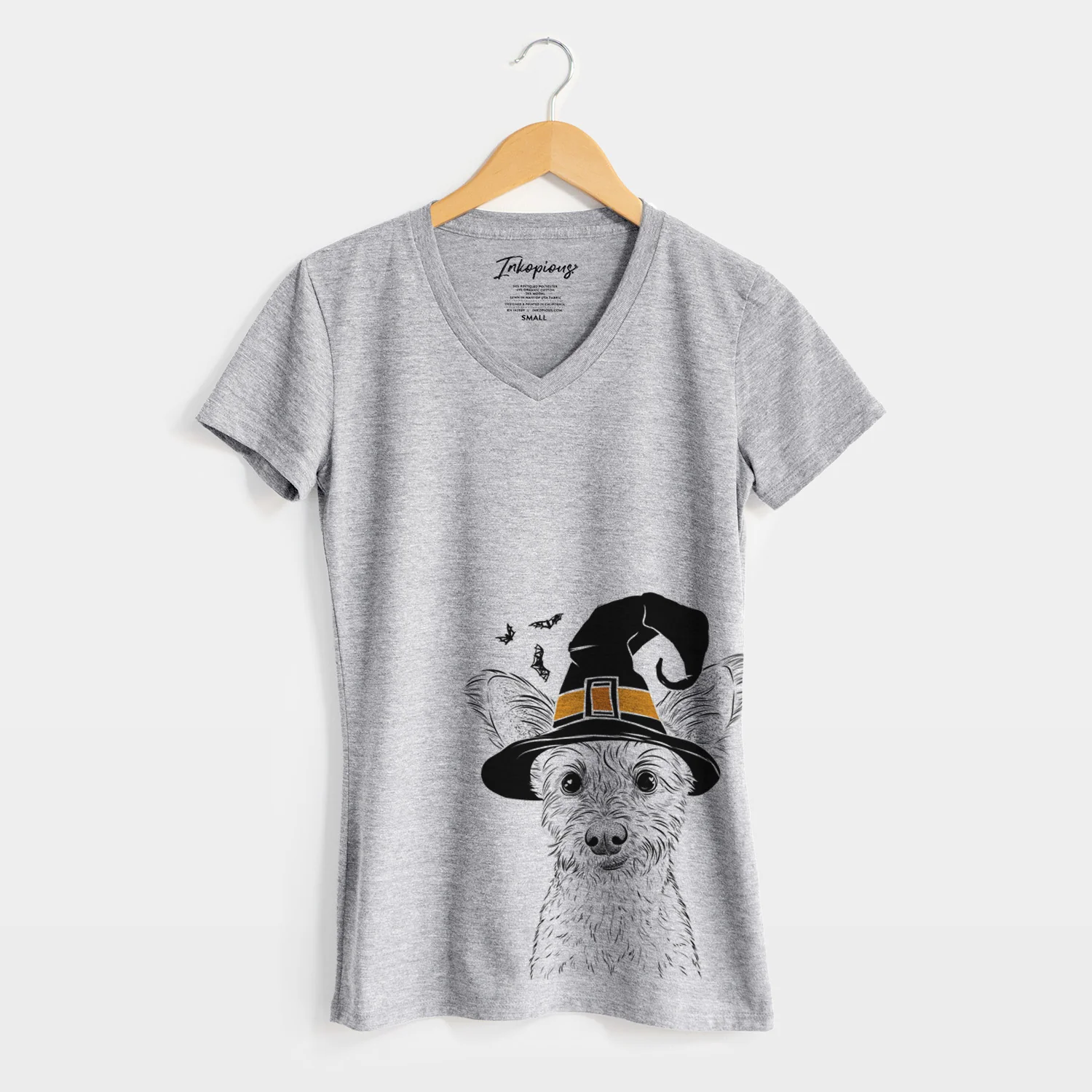Witch Heidi the Schnauzer Mix - Women's Perfect V-neck Shirt - Image 4
