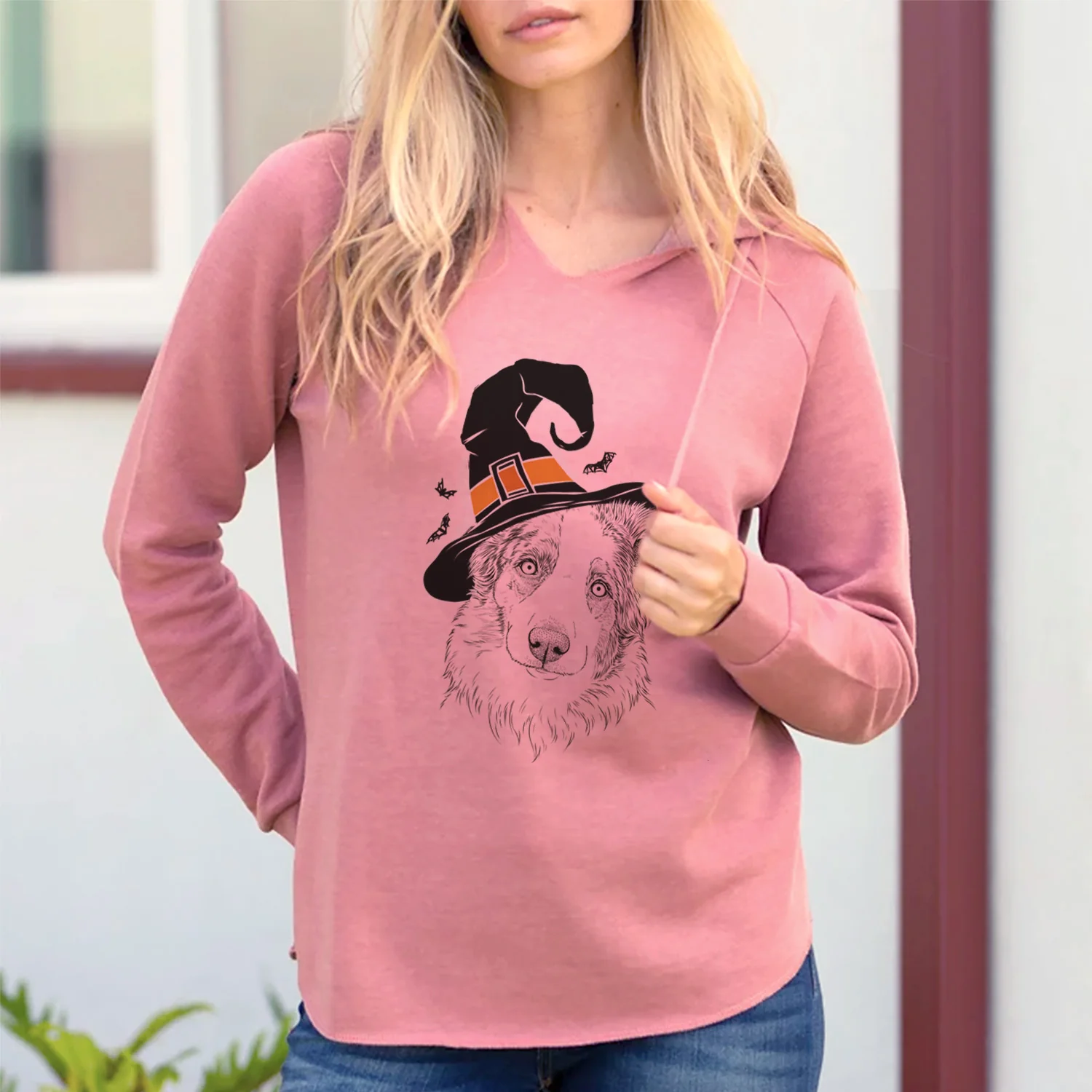Witch HoneyBee the Miniature Australian Shepherd - Cali Wave Hooded Sweatshirt - Image 2