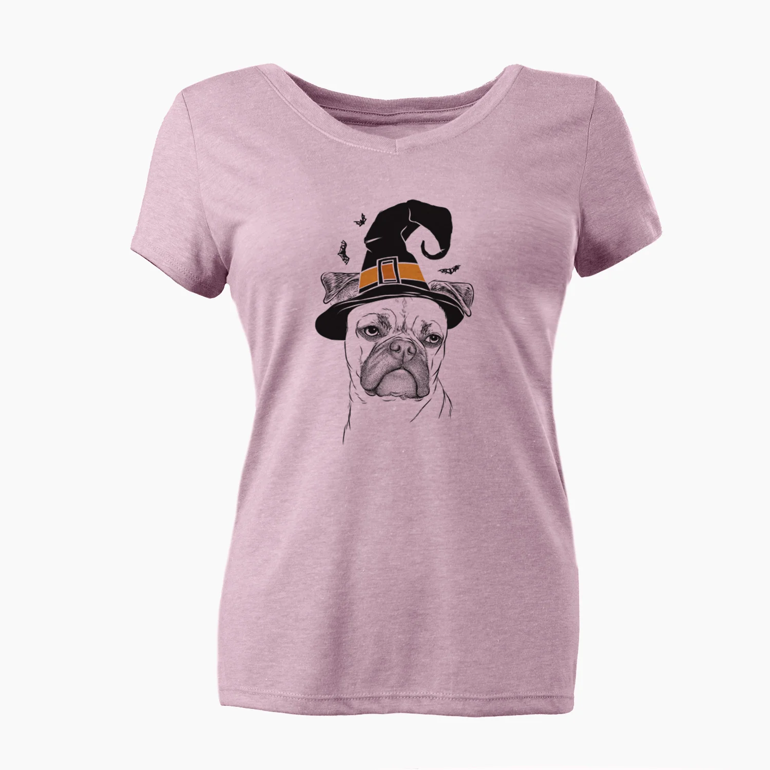 Witch Mack the Bugg (Boston Terrier/Pug) - Women's Perfect V-neck Shirt - Image 6