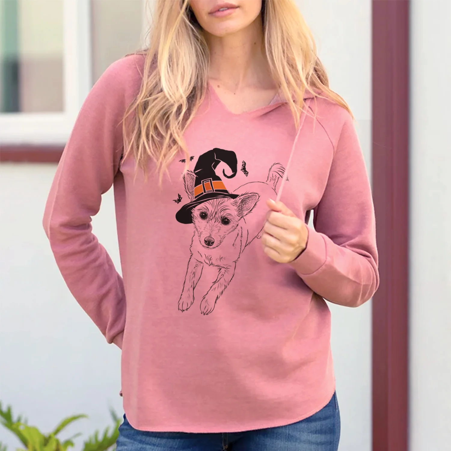 Witch Maisie the Terrier Mix - Cali Wave Hooded Sweatshirt - Image 2
