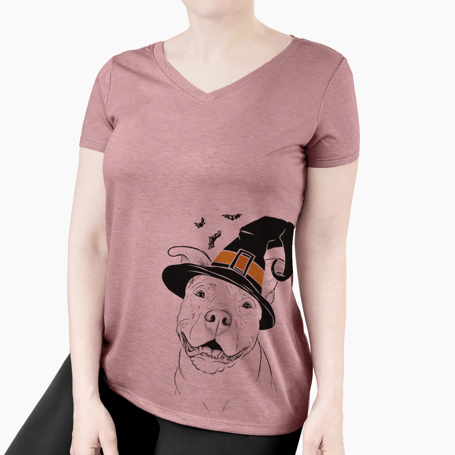 Witch Malibu the Staffordshire Terrier/Pitbull Mix - Women's Perfect V-neck Shirt - Image 3