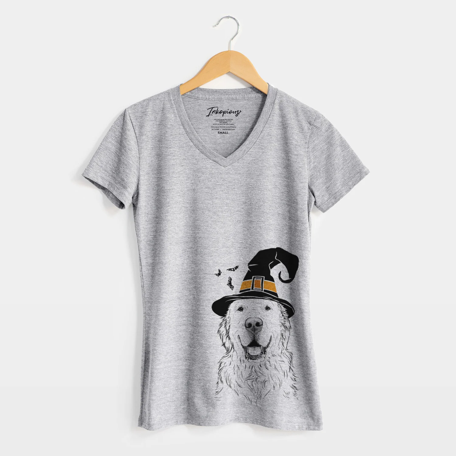 Witch Maximus the Golden Retriever - Women's Perfect V-neck Shirt - Image 4
