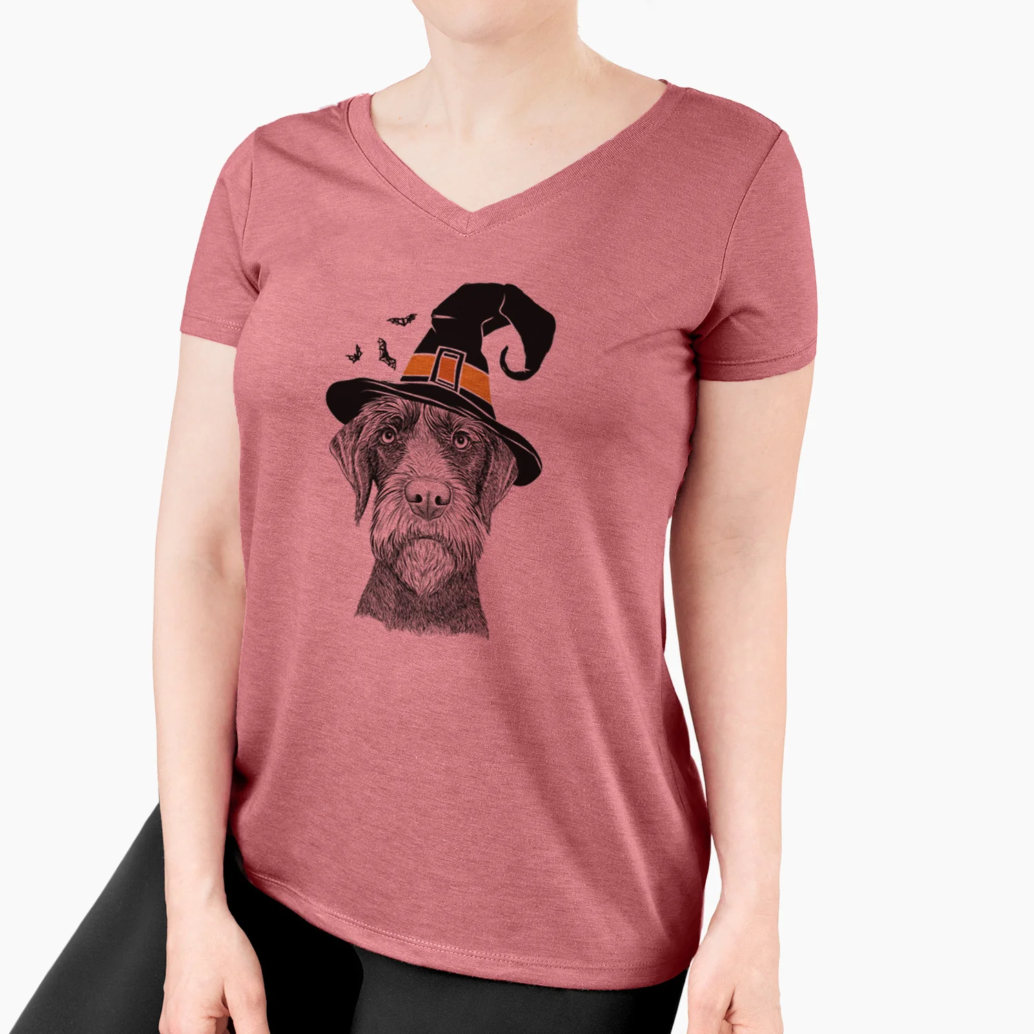 Witch Oakley the Pudelpointer - Women's Perfect V-neck Shirt - Image 7