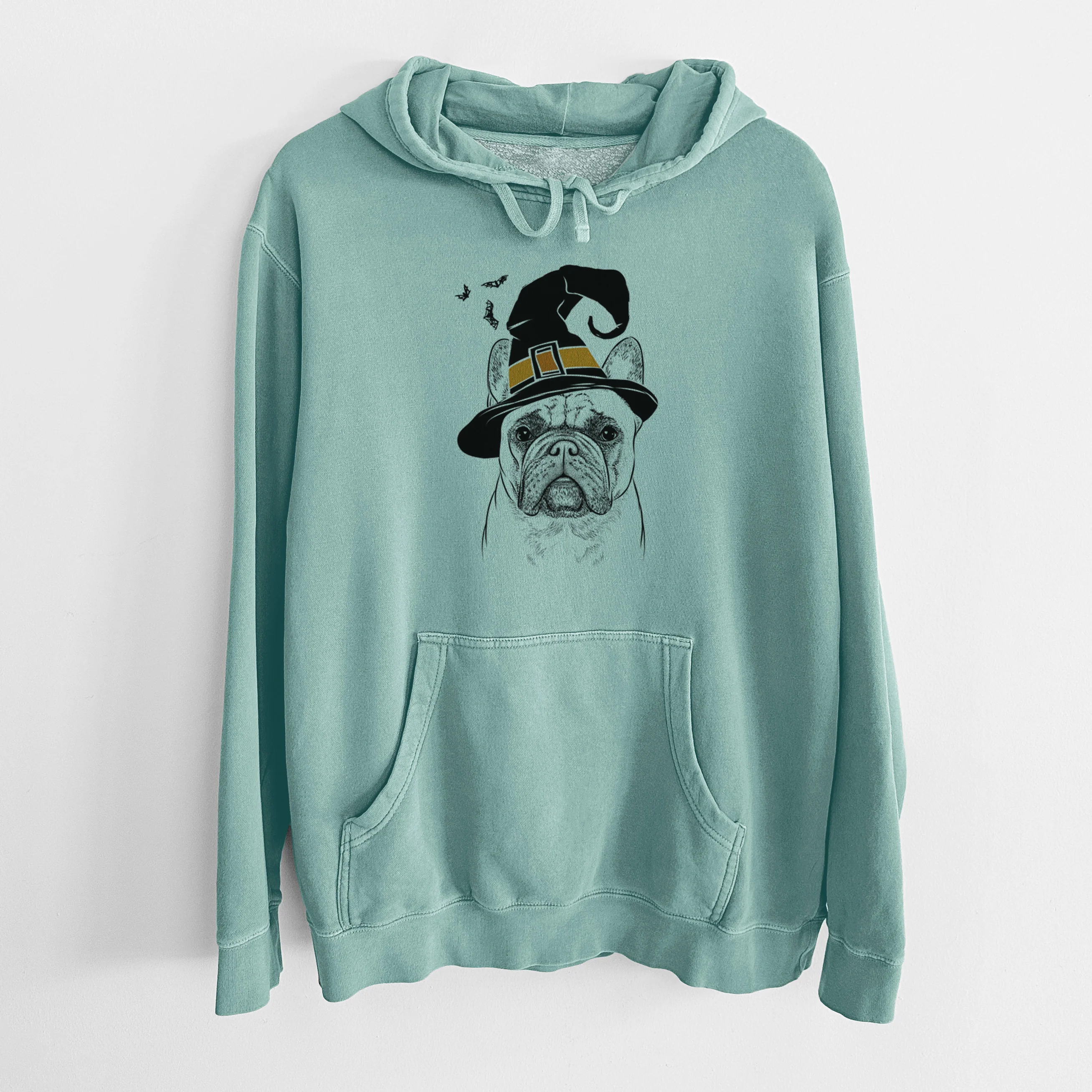 Witch Acelynn the French Bulldog - Unisex Pigment Dyed Hoodie - Image 8