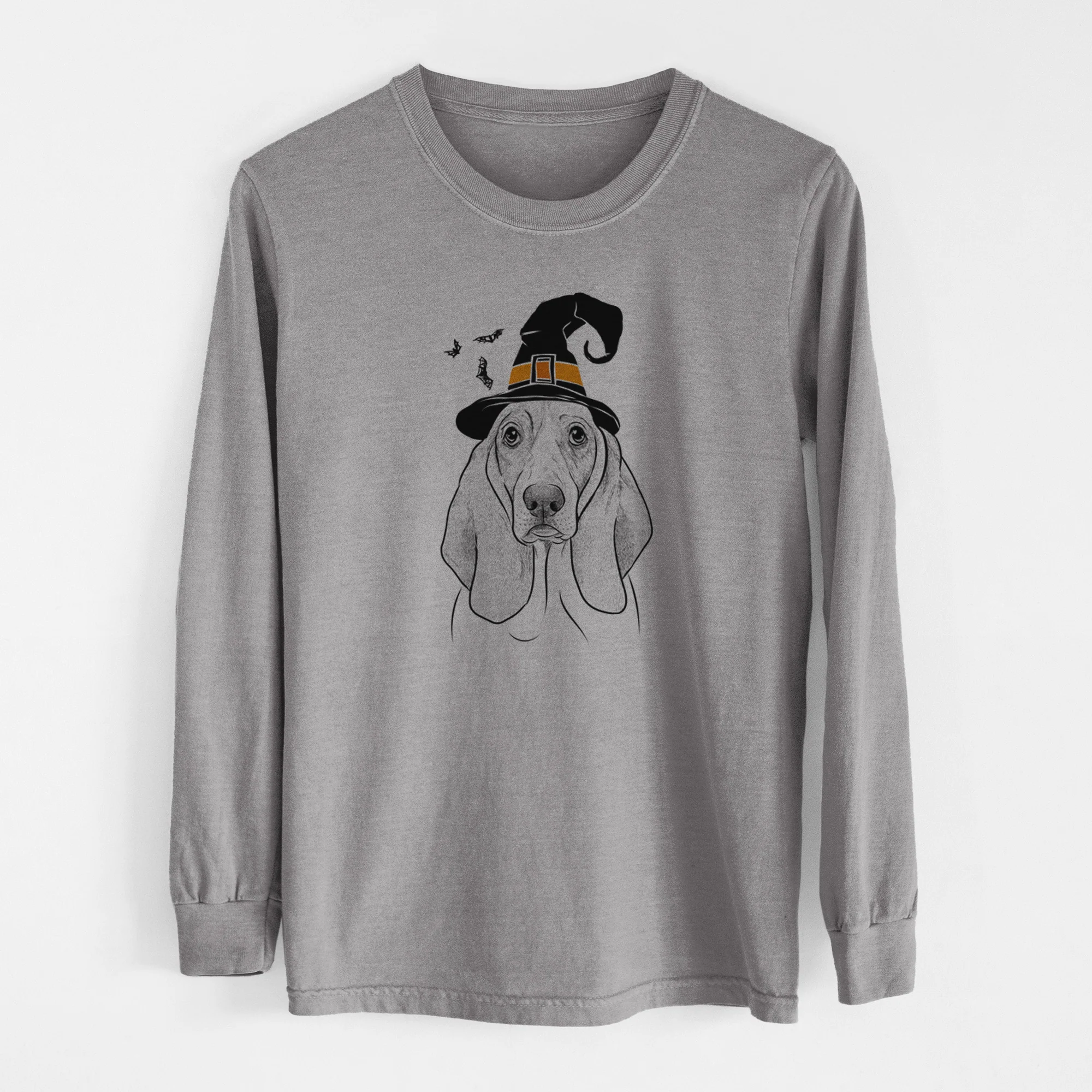 Witch Addison the Basset Hound - Men's Heavyweight 100% Cotton Long Sleeve - Image 7