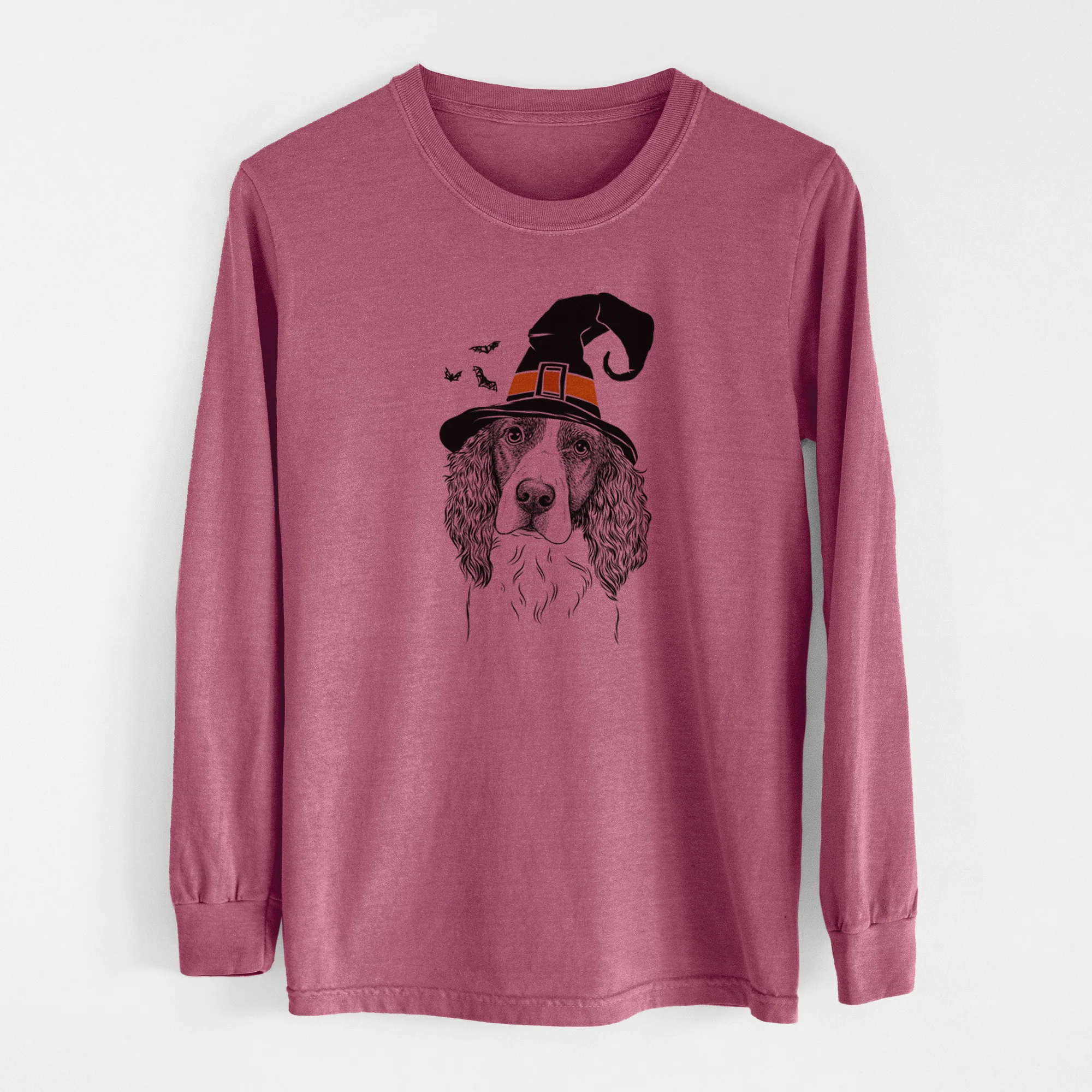 Witch Annie the English Springer Spaniel - Men's Heavyweight 100% Cotton Long Sleeve - Image 11