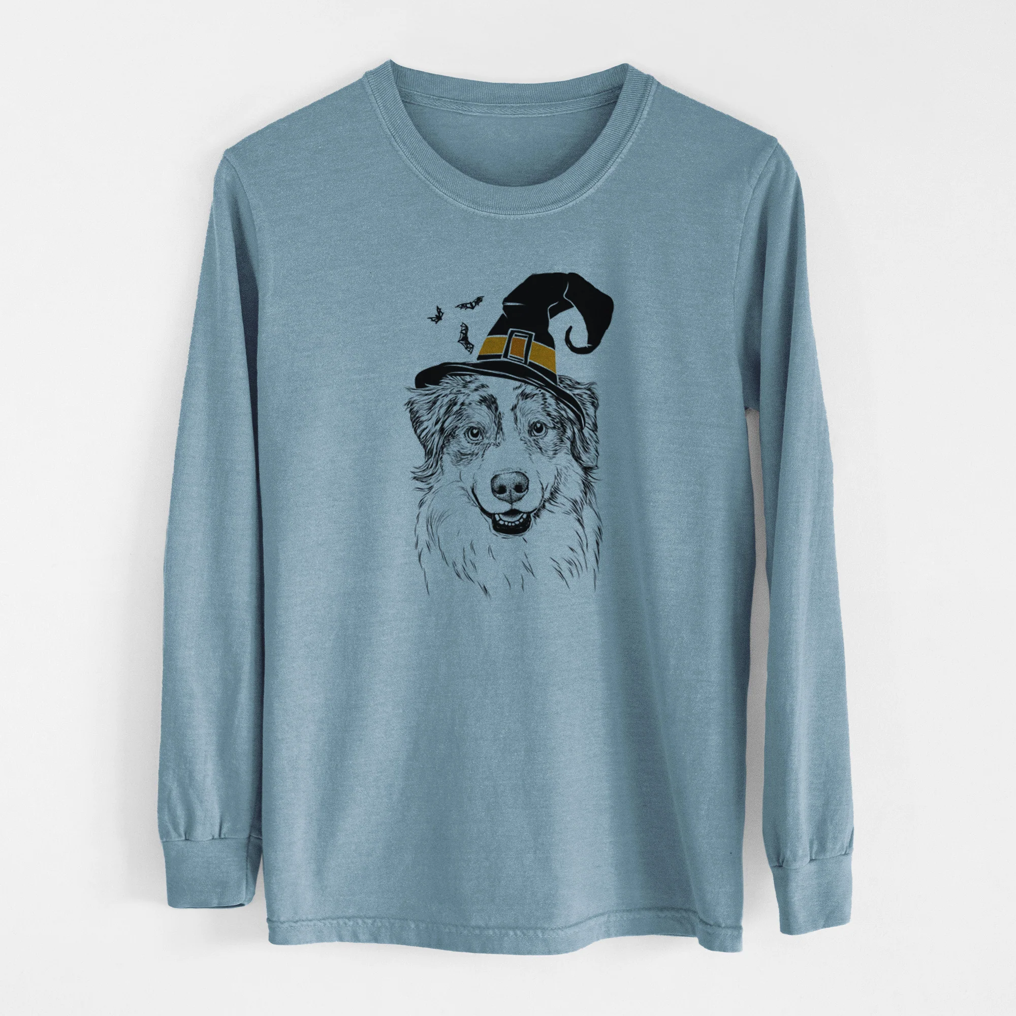 Witch Aonghus the Australian Shepherd - Men's Heavyweight 100% Cotton Long Sleeve - Image 8