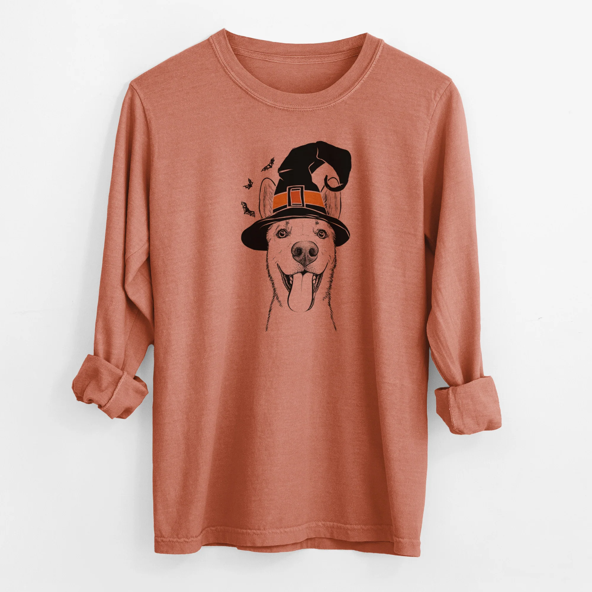 Witch Arlo the Husky Shepherd Mix - Men's Heavyweight 100% Cotton Long Sleeve