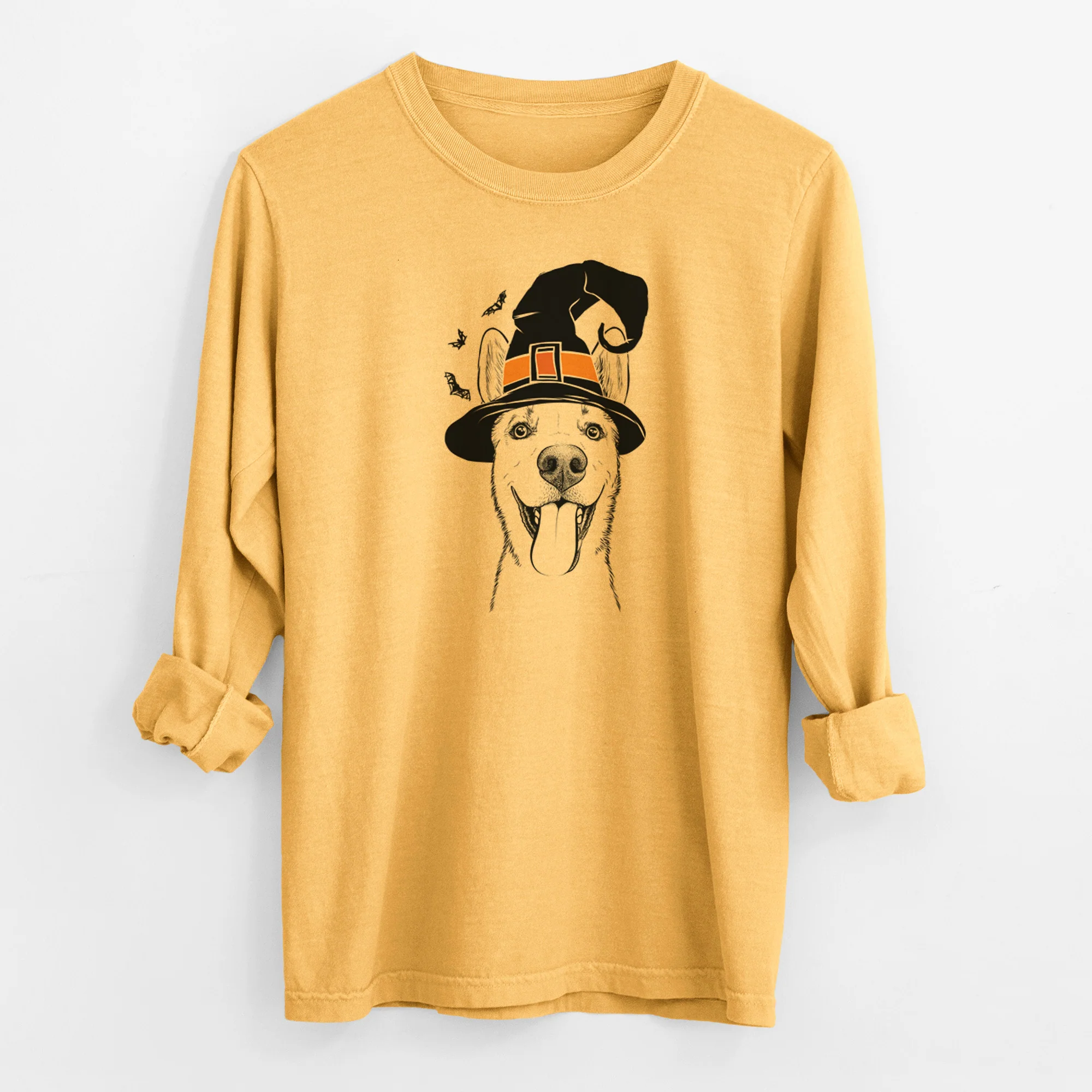 Witch Arlo the Husky Shepherd Mix - Men's Heavyweight 100% Cotton Long Sleeve - Image 3