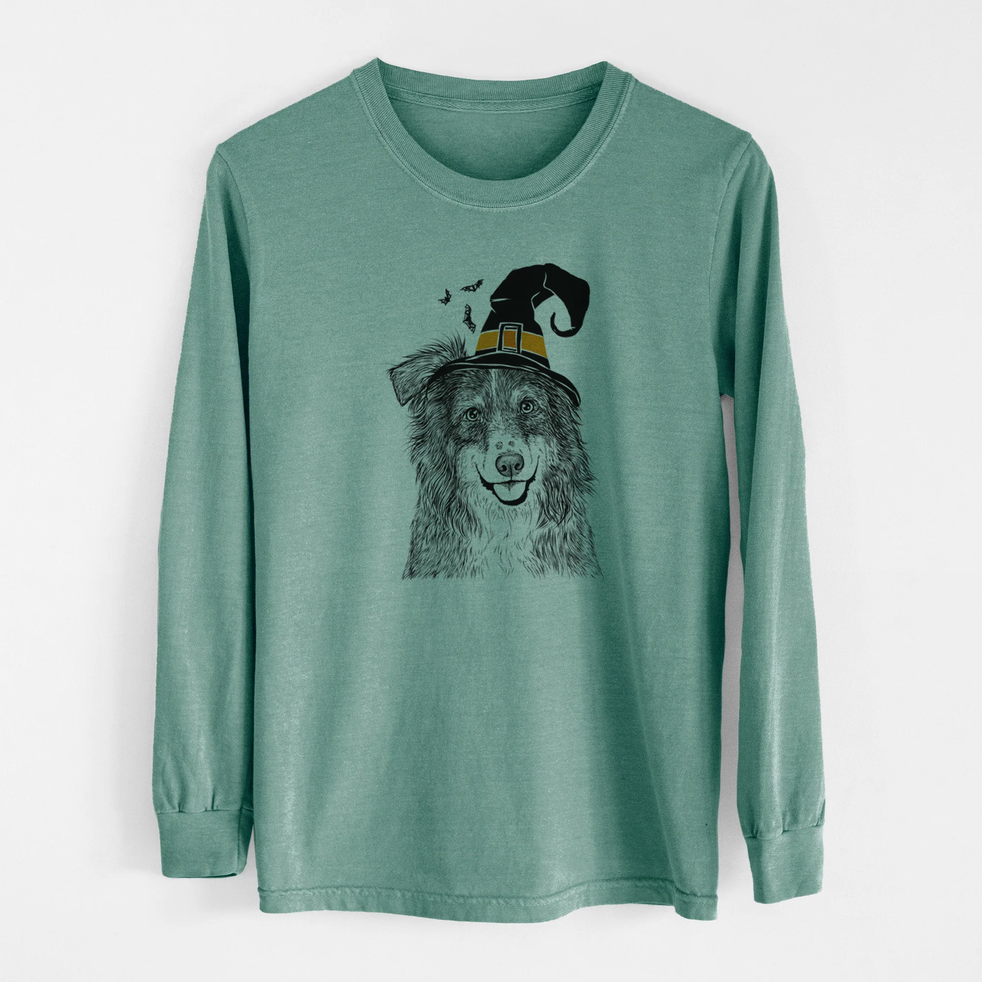 Witch Aushe the Australian Shepherd - Men's Heavyweight 100% Cotton Long Sleeve - Image 13
