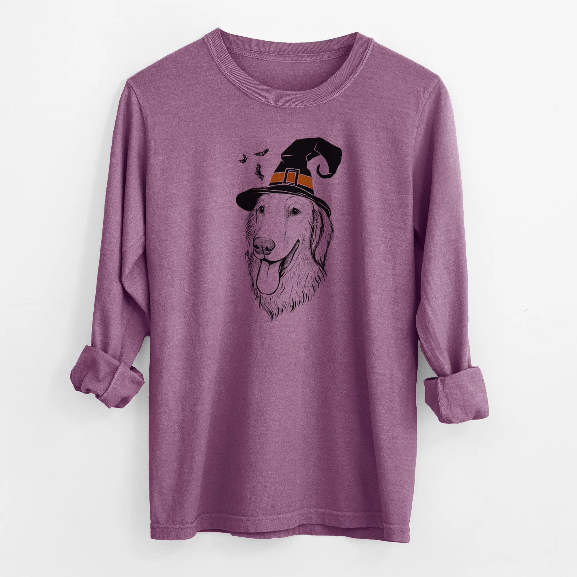 Witch Bailey the Golden Retriever - Men's Heavyweight 100% Cotton Long Sleeve - Image 10