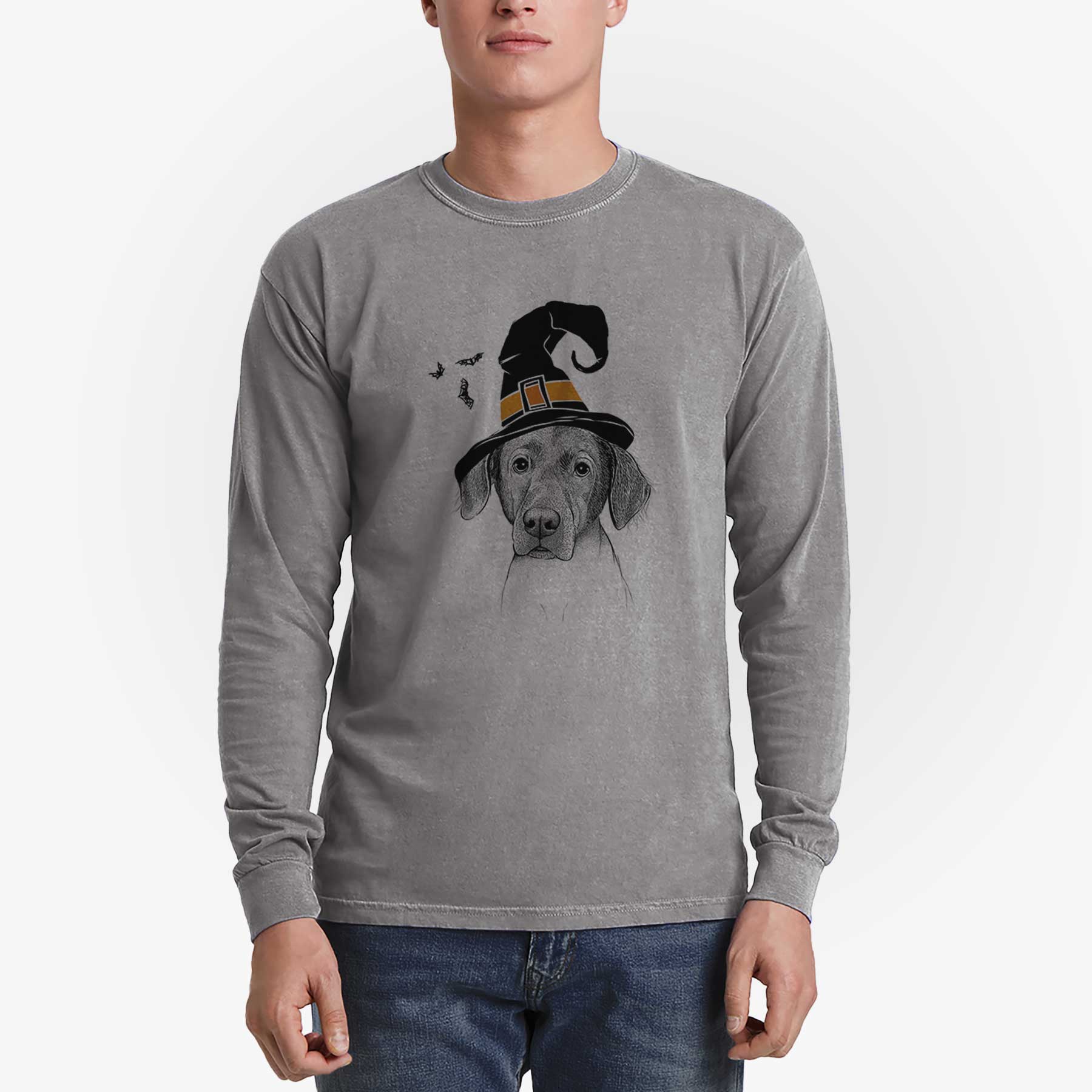 Witch Baldwin the Mixed Breed - Men's Heavyweight 100% Cotton Long Sleeve - Image 5
