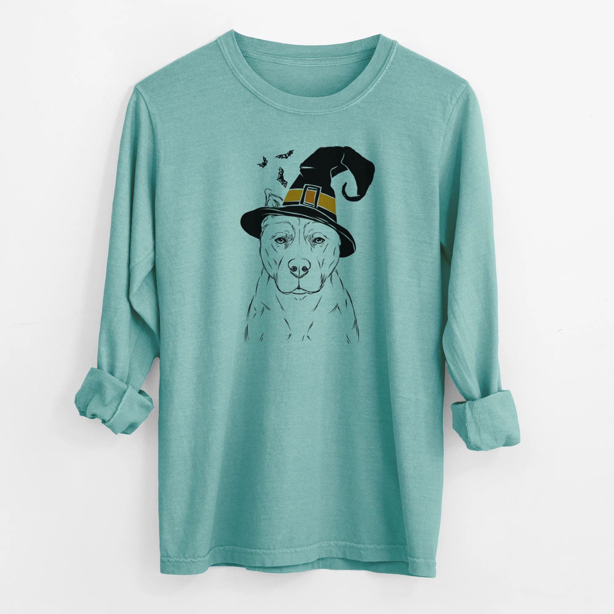 Witch Bane the Pitbull Mix - Men's Heavyweight 100% Cotton Long Sleeve - Image 9