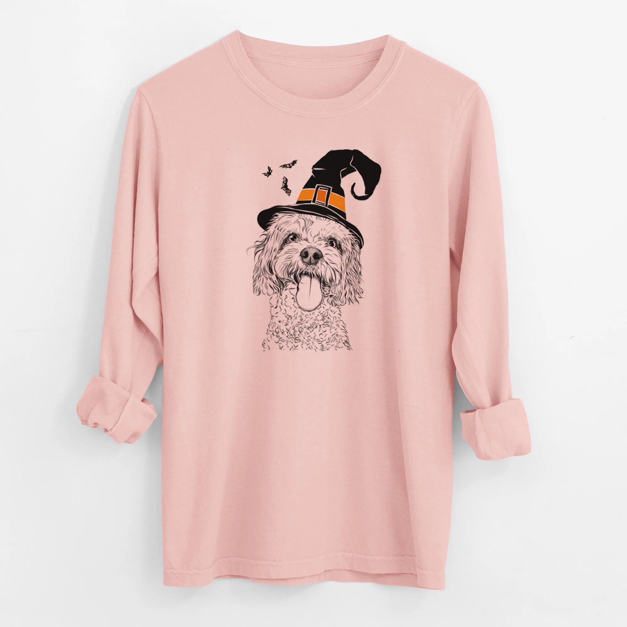 Witch Barney the Cavachon - Men's Heavyweight 100% Cotton Long Sleeve - Image 12