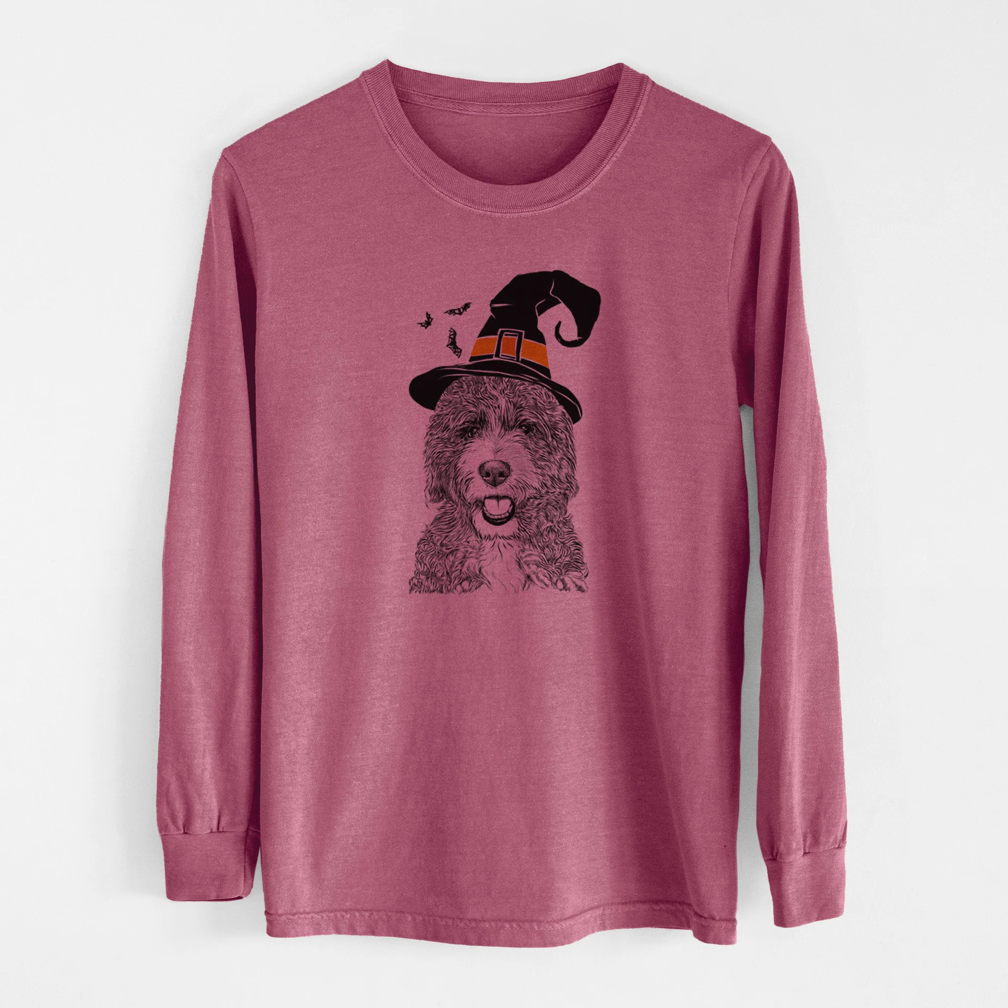 Witch Bash the Bernedoodle - Men's Heavyweight 100% Cotton Long Sleeve - Image 11