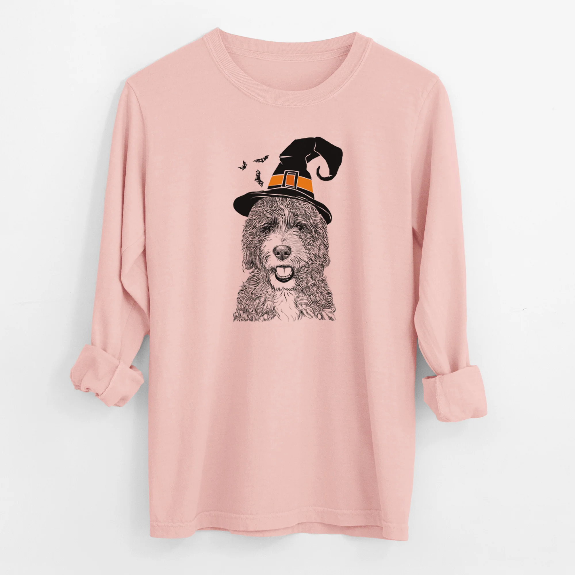 Witch Bash the Bernedoodle - Men's Heavyweight 100% Cotton Long Sleeve - Image 12