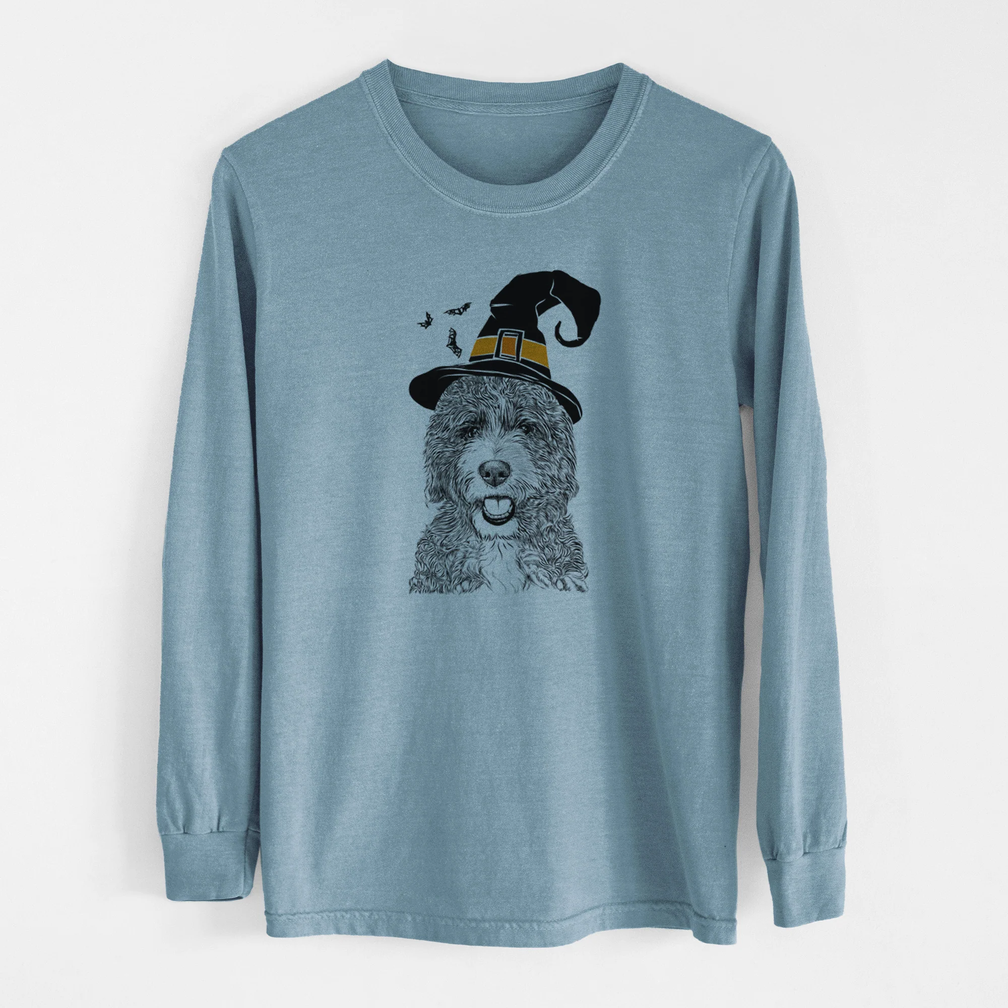 Witch Bash the Bernedoodle - Men's Heavyweight 100% Cotton Long Sleeve - Image 8