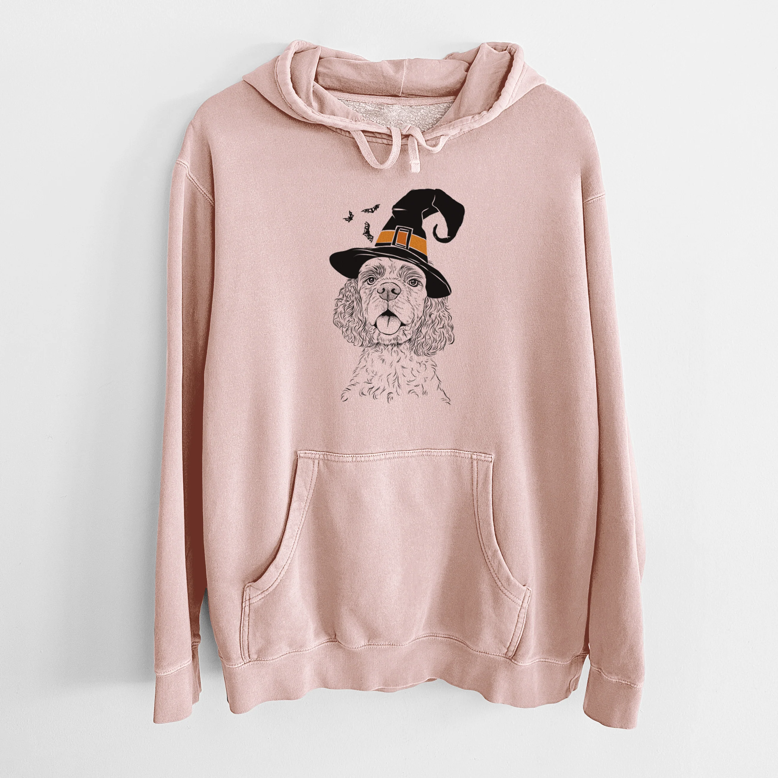 Witch Baxter the American Cocker Spaniel - Unisex Pigment Dyed Hoodie - Image 5