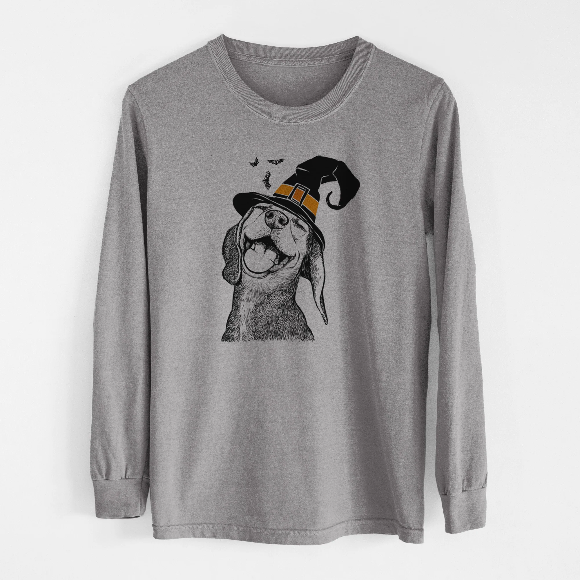 Witch Belle the Hound Mix - Men's Heavyweight 100% Cotton Long Sleeve - Image 7