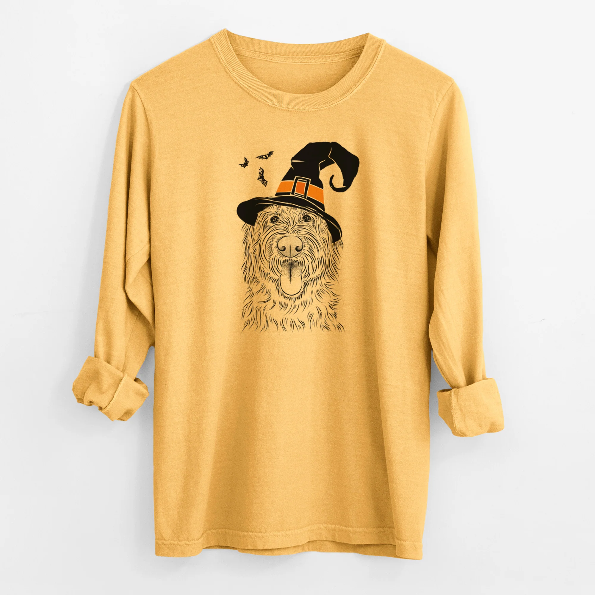 Witch Bennett the Doodle - Men's Heavyweight 100% Cotton Long Sleeve - Image 3