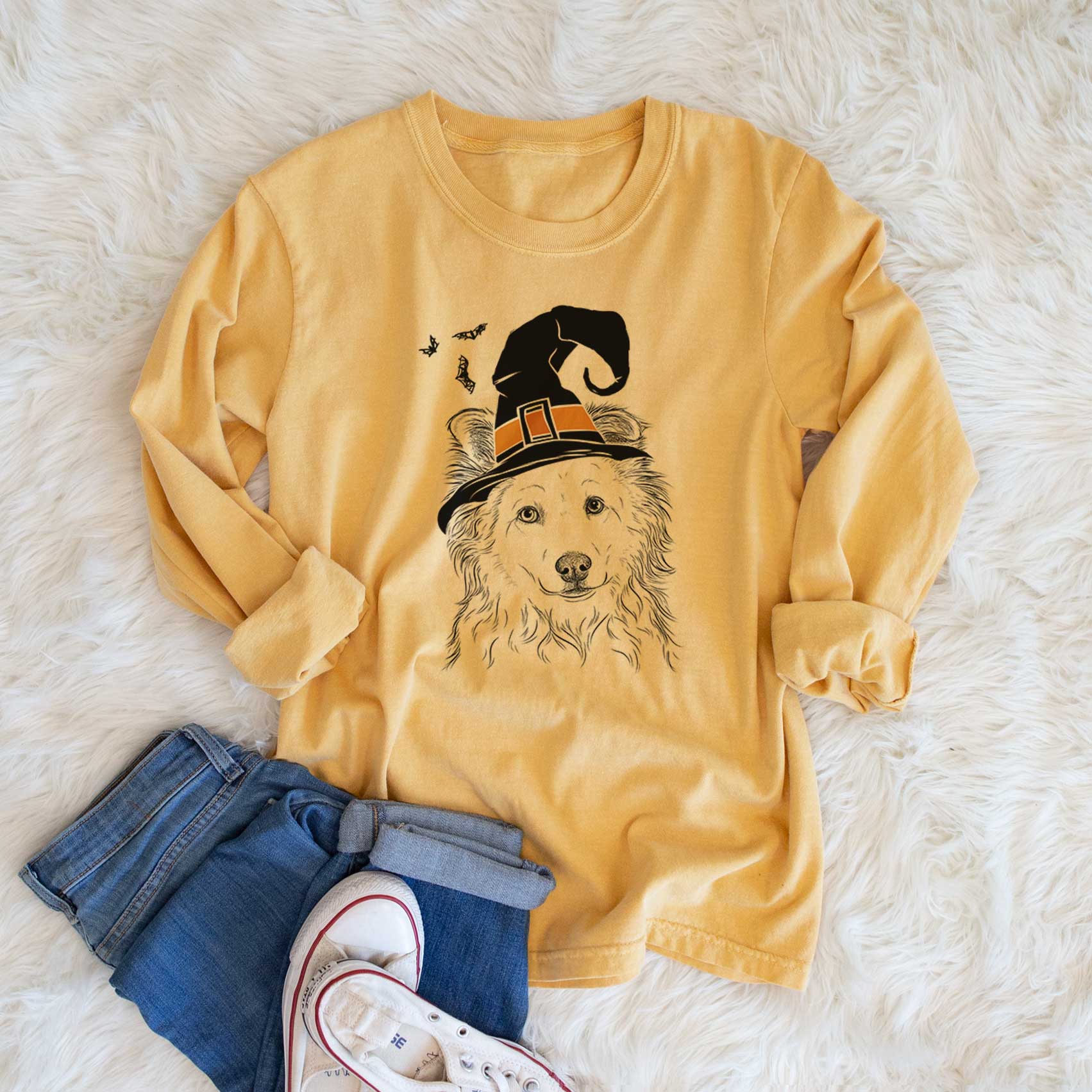 Witch Bonsai the Mixed Breed - Men's Heavyweight 100% Cotton Long Sleeve - Image 6