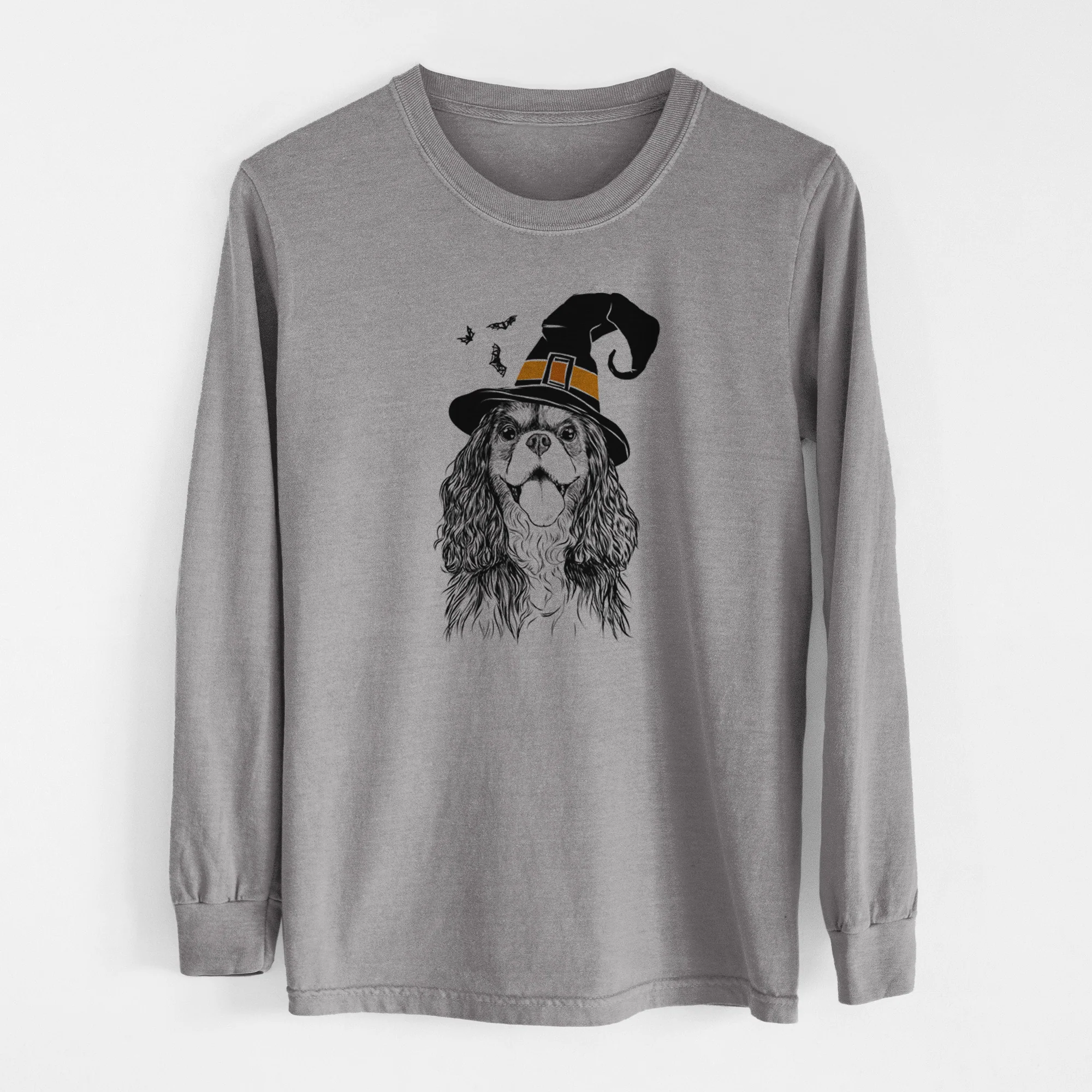 Witch Brandy the Cavalier King Charles Spaniel - Men's Heavyweight 100% Cotton Long Sleeve - Image 7