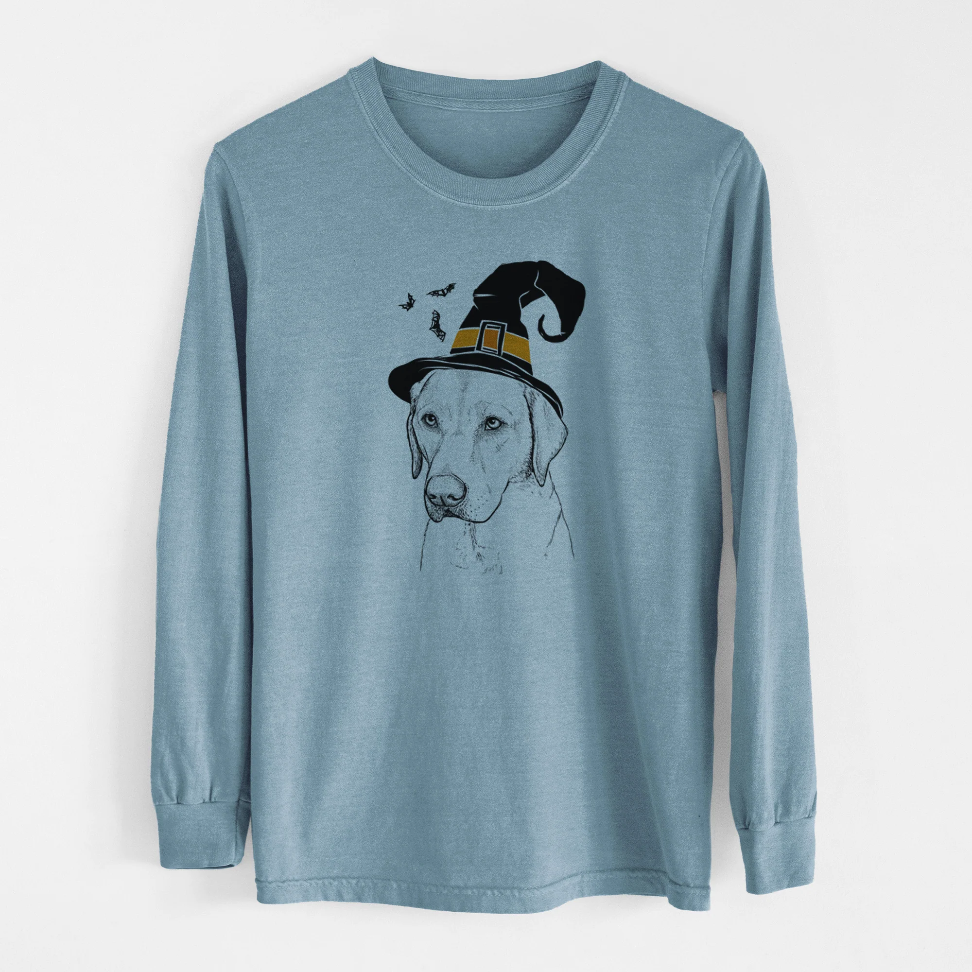 Witch Braxton the Yellow Lab - Men's Heavyweight 100% Cotton Long Sleeve - Image 8