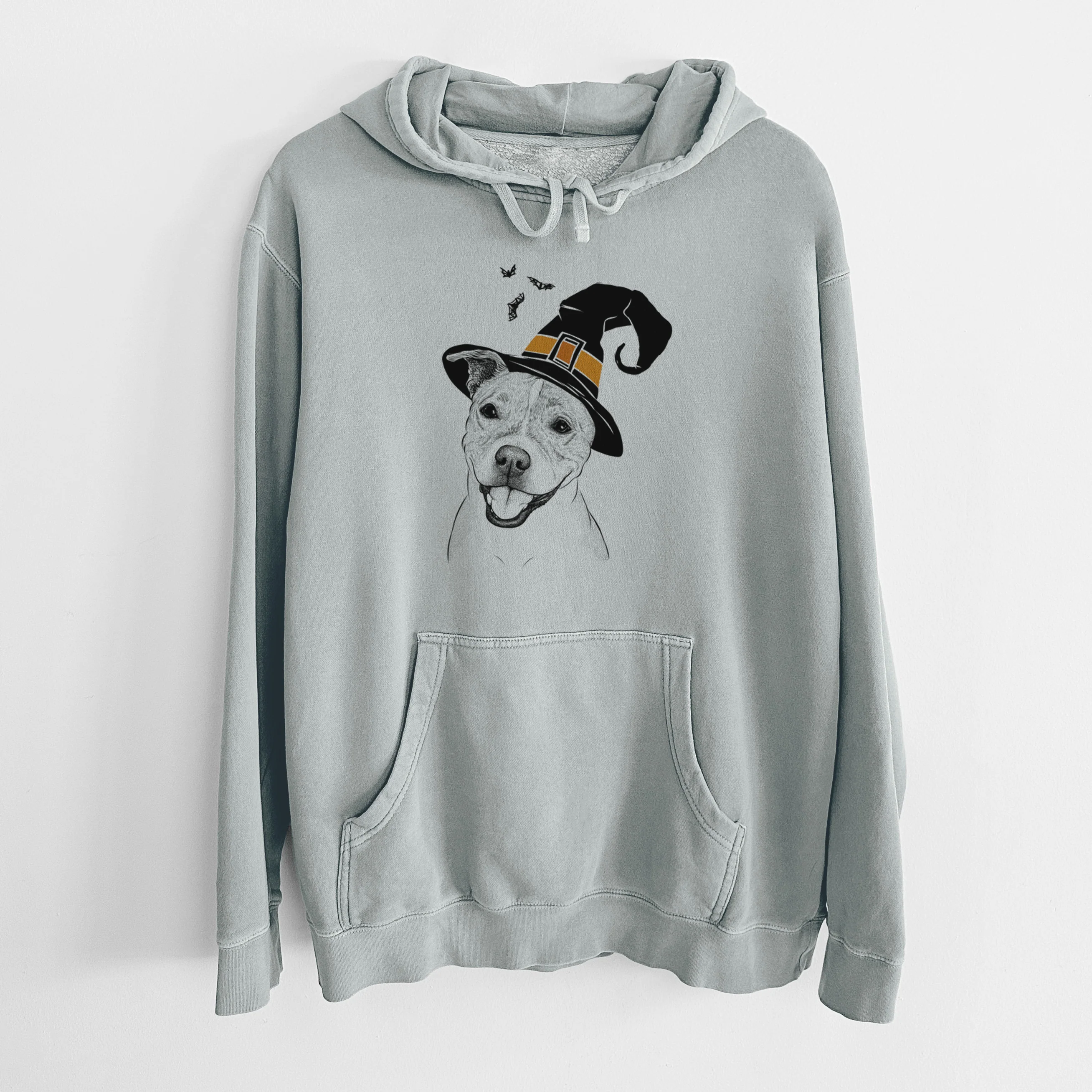 Witch BrookLyn the Staffordshire Bull Terrier - Unisex Pigment Dyed Hoodie - Image 6