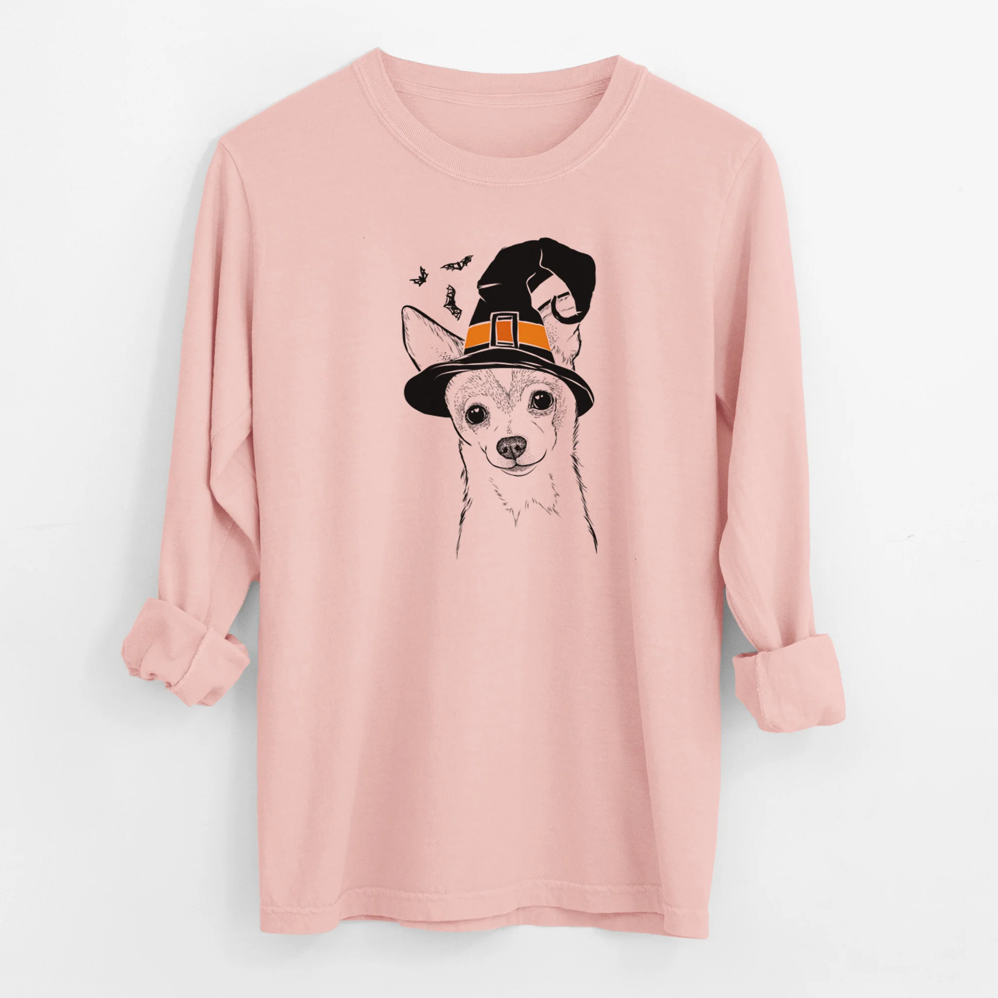 Witch Buggy the Chihuahua - Men's Heavyweight 100% Cotton Long Sleeve - Image 12