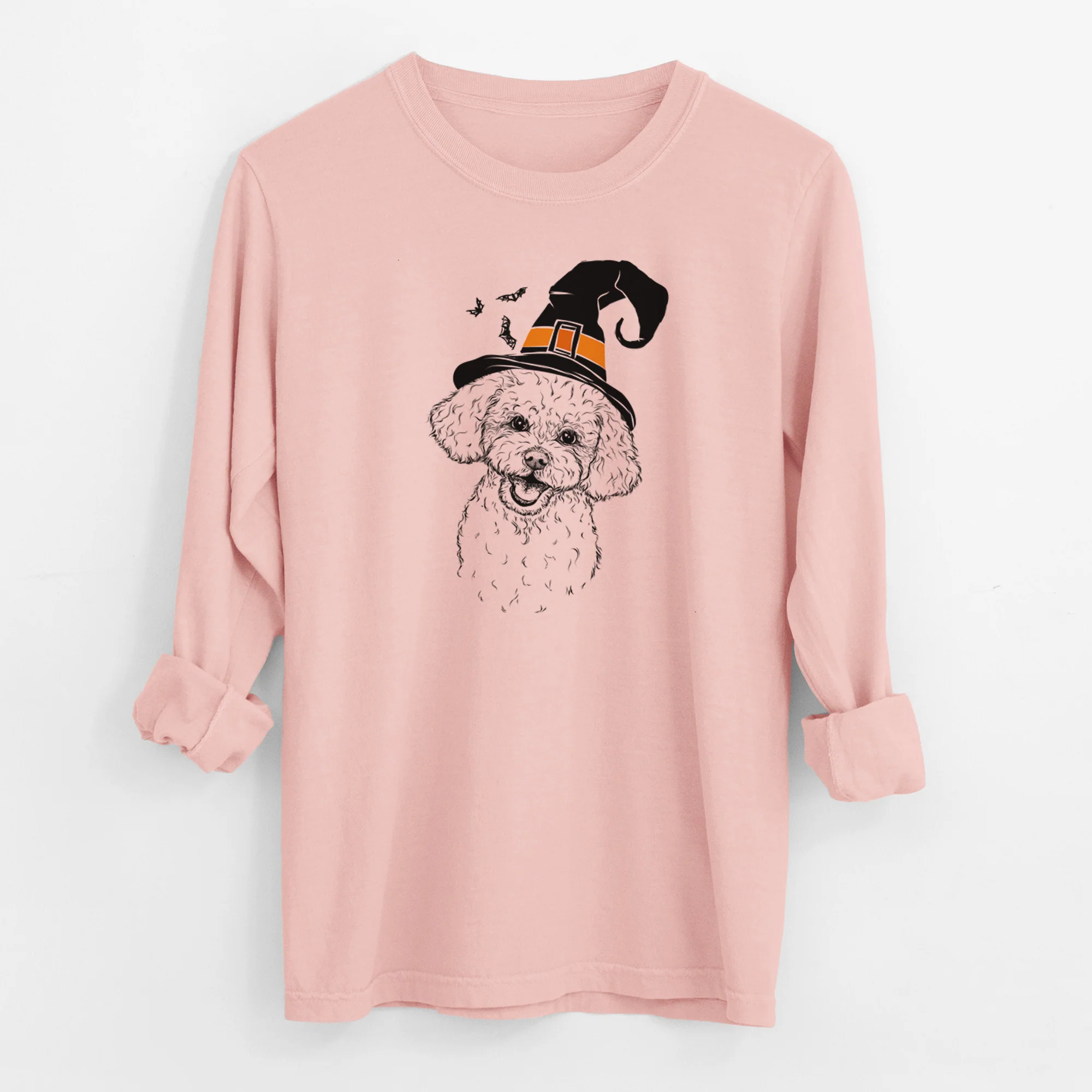 Witch Caesar the Bichon Frise - Men's Heavyweight 100% Cotton Long Sleeve - Image 12