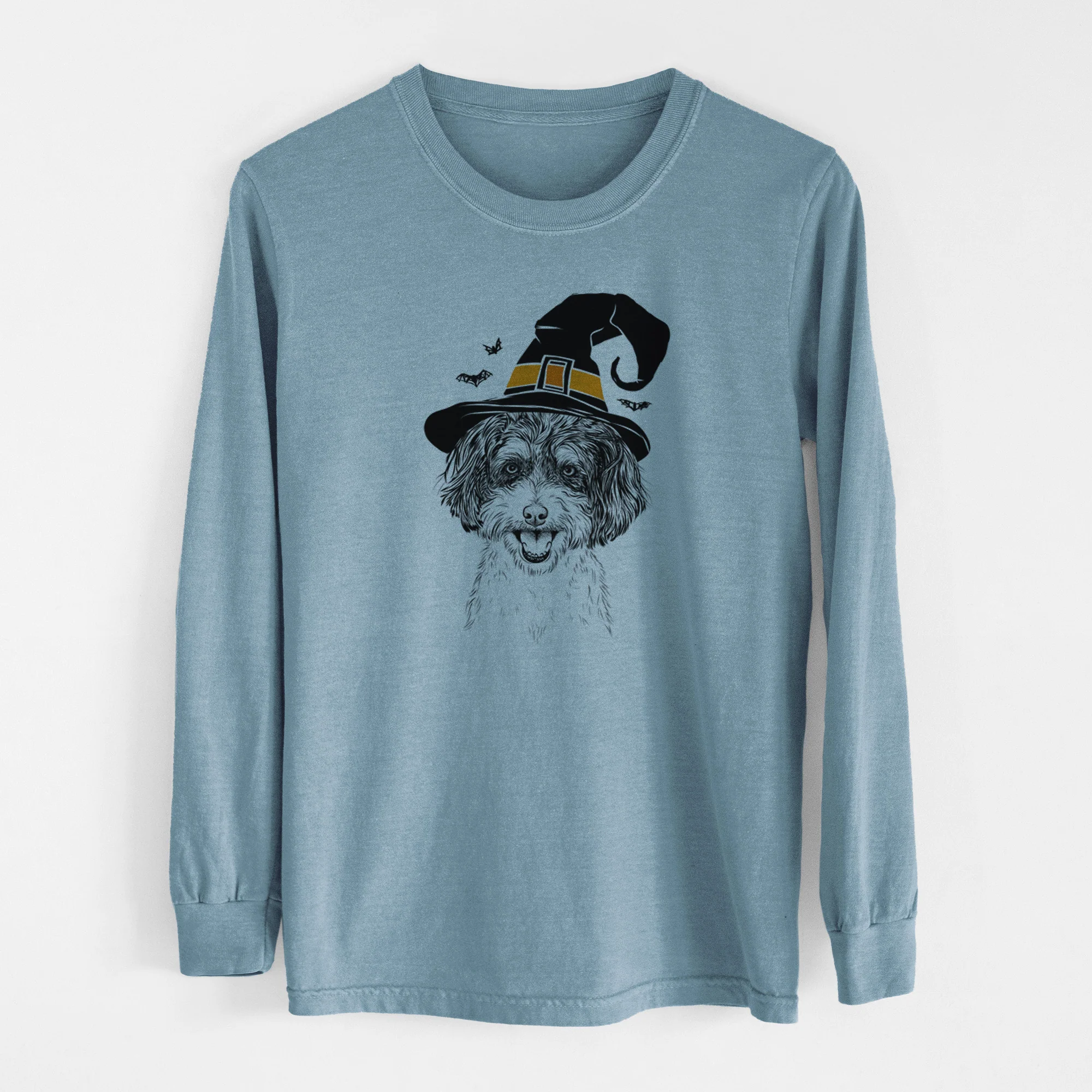 Witch Carlos the Cavapoo - Men's Heavyweight 100% Cotton Long Sleeve - Image 7