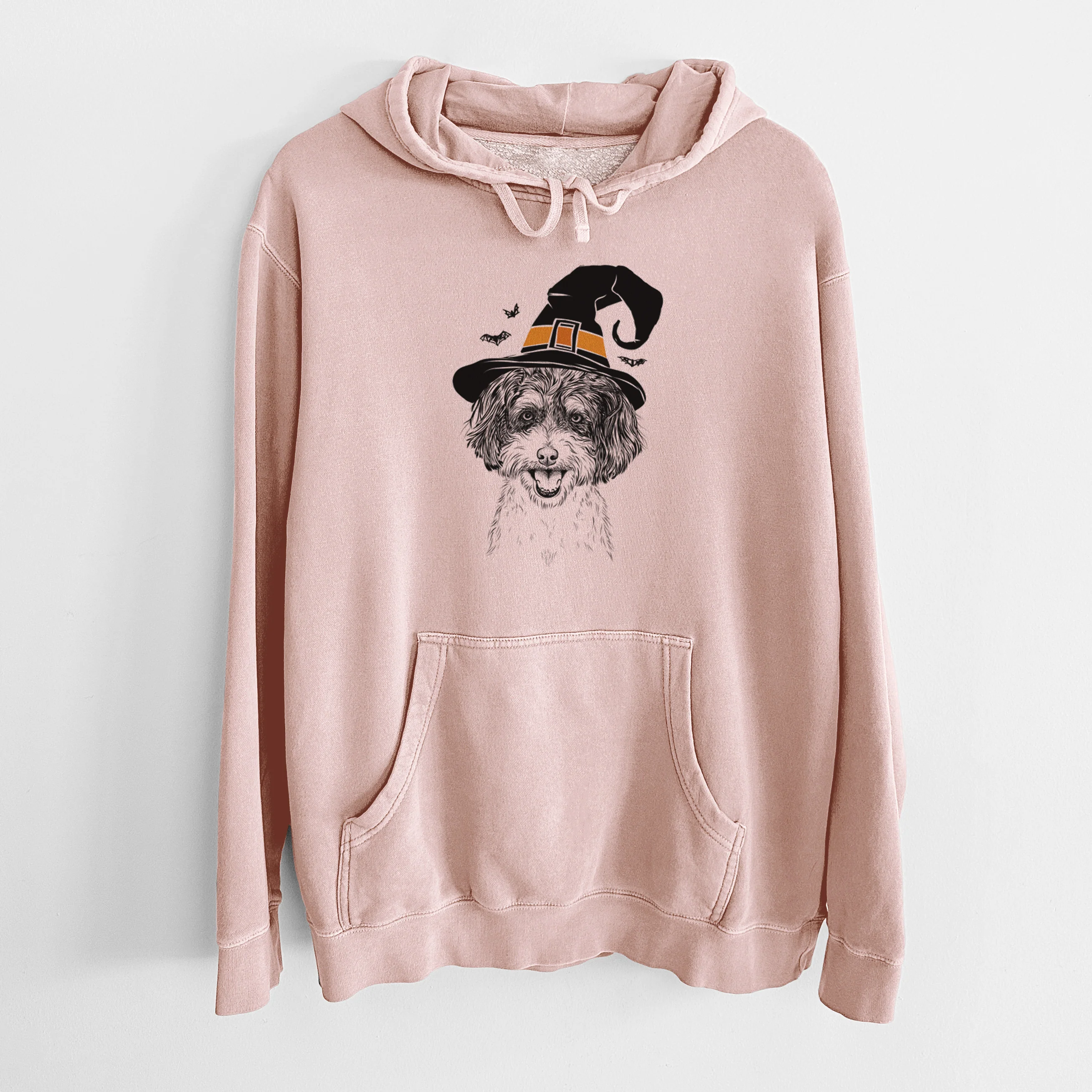 Witch Carlos the Cavapoo - Unisex Pigment Dyed Hoodie - Image 6