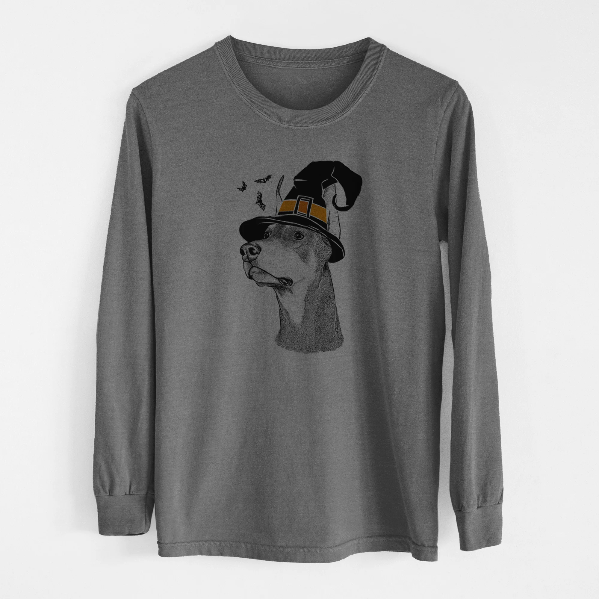 Witch Cenza the Doberman Pinscher - Men's Heavyweight 100% Cotton Long Sleeve - Image 14
