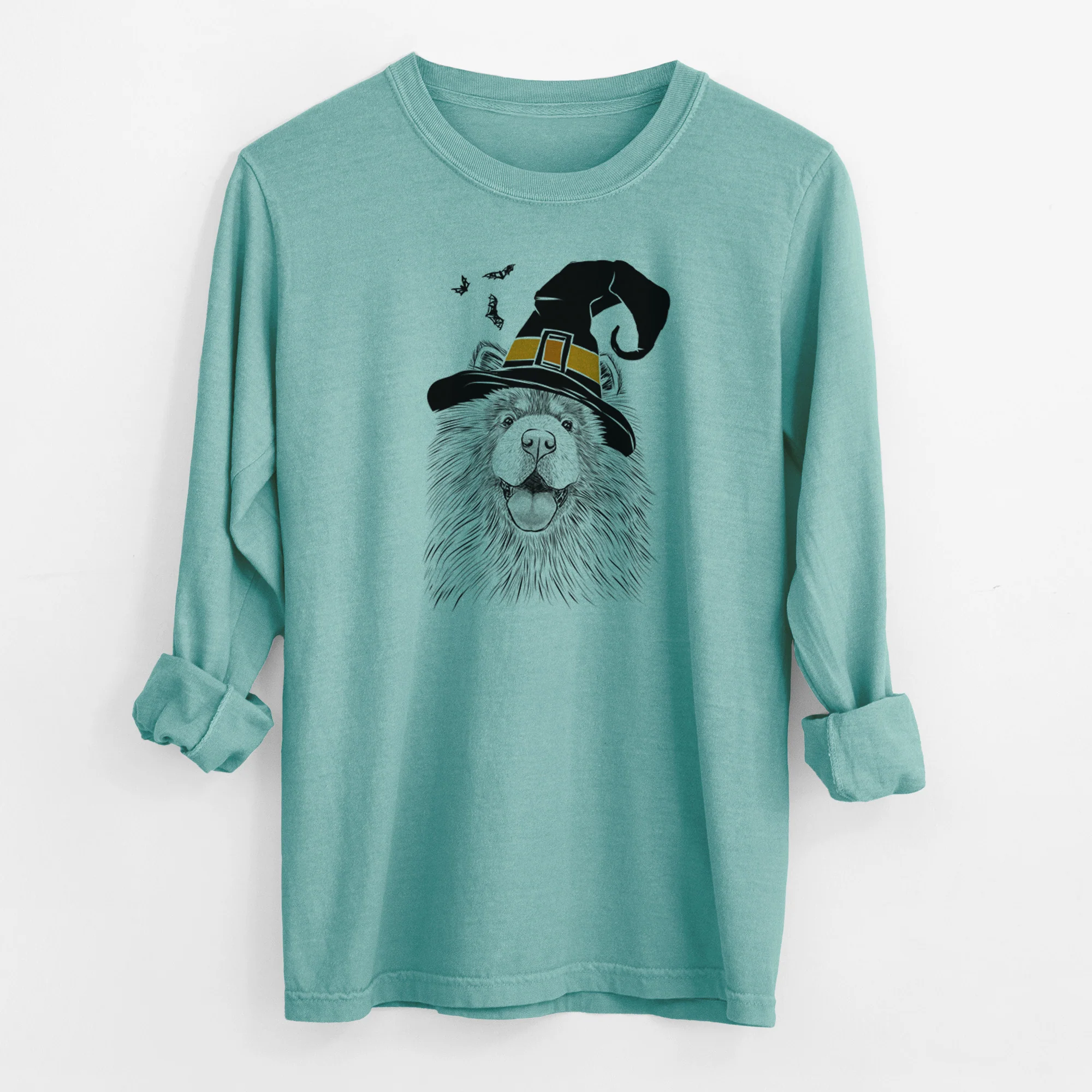 Witch Charming Charlie the Chow Chow - Men's Heavyweight 100% Cotton Long Sleeve - Image 9