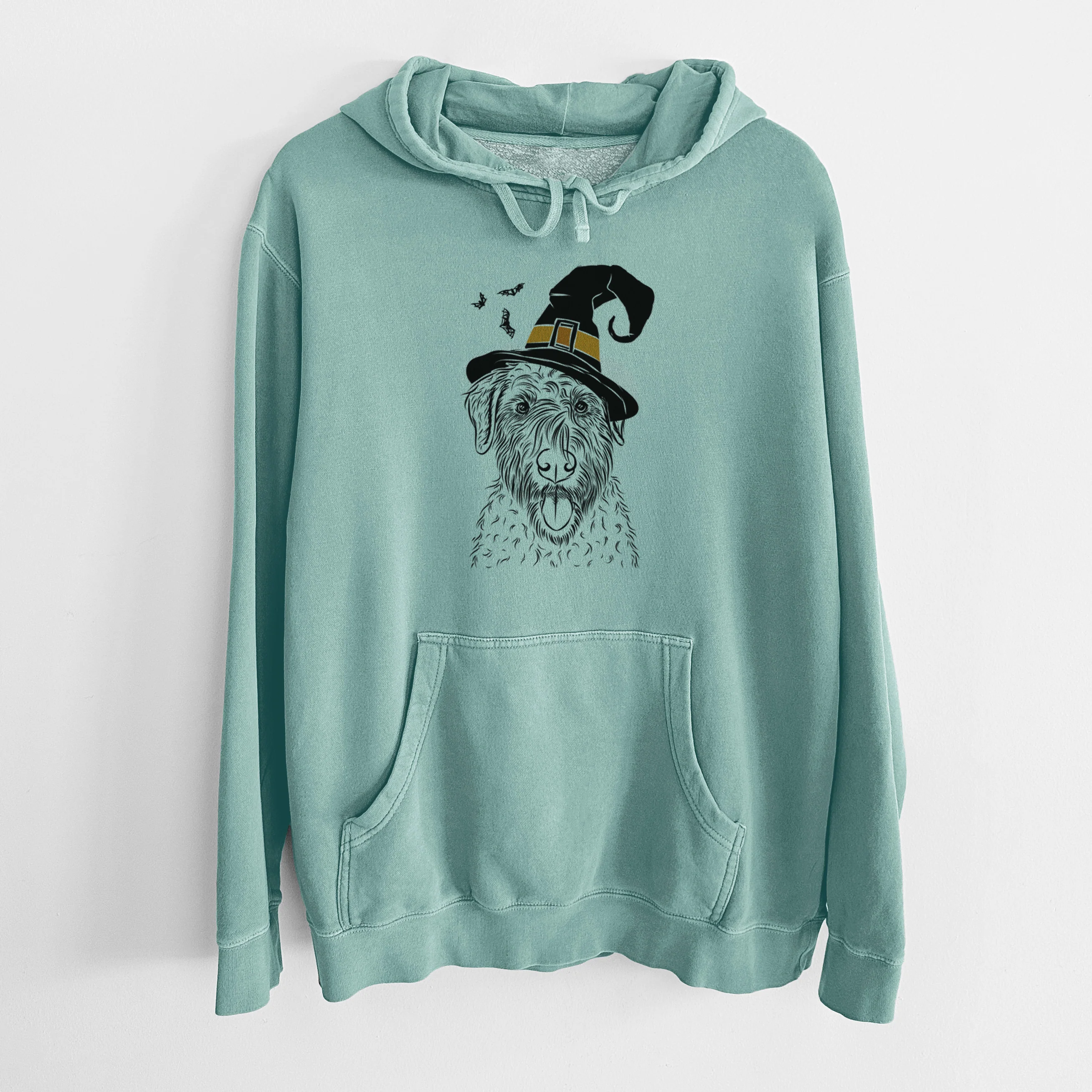 Witch Chester the Soft Coated Wheaten Terrier - Unisex Pigment Dyed Hoodie - Image 8