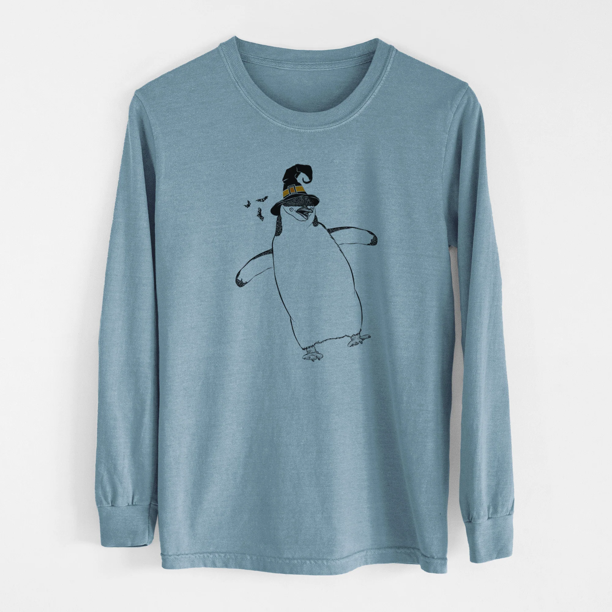 Witch Chive the Chinstrap Penguin - Men's Heavyweight 100% Cotton Long Sleeve - Image 8