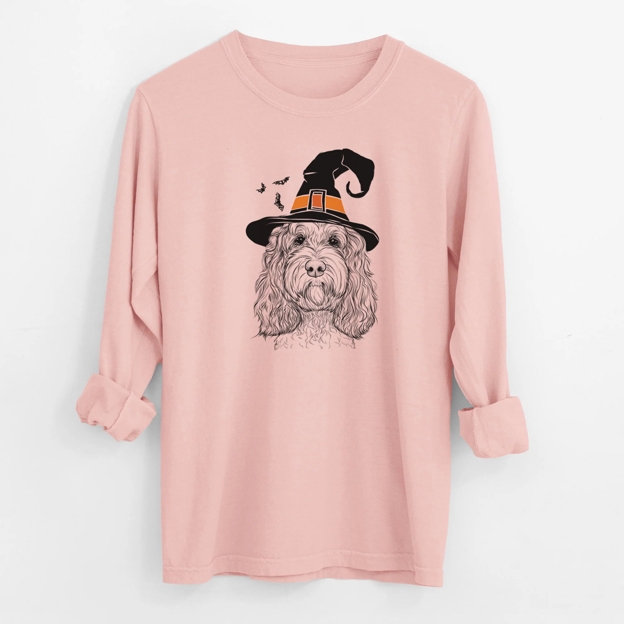 Witch Chloe the Cockapoo - Men's Heavyweight 100% Cotton Long Sleeve - Image 12