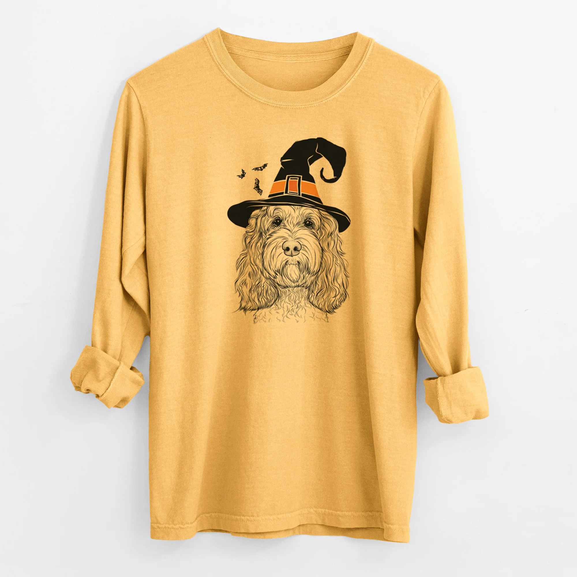 Witch Chloe the Cockapoo - Men's Heavyweight 100% Cotton Long Sleeve - Image 3