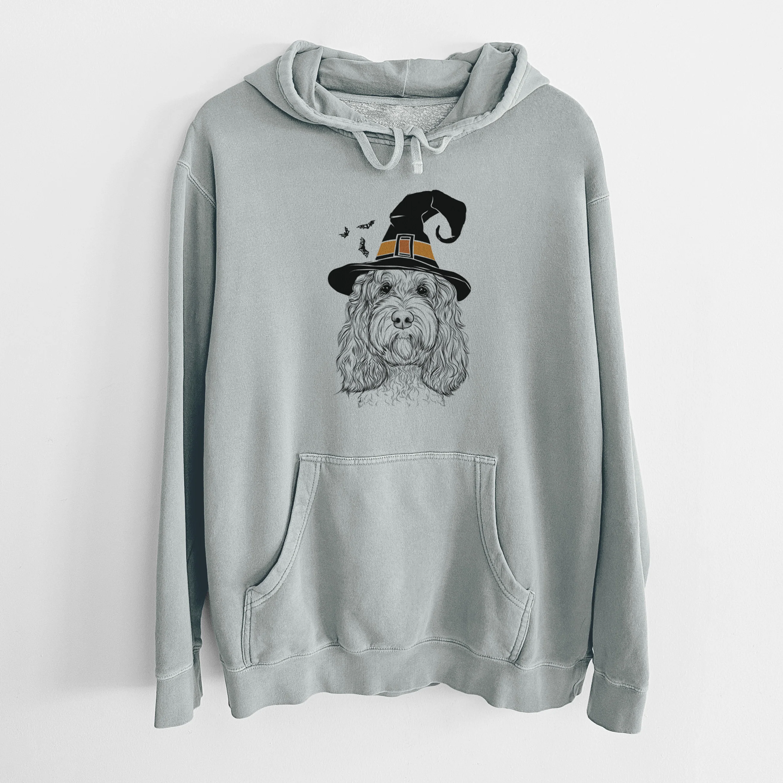 Witch Chloe the Cockapoo - Unisex Pigment Dyed Hoodie - Image 6