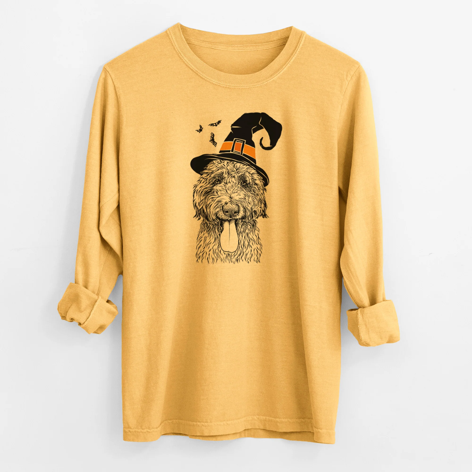 Witch CiCi Paulk the Aussiedoodle - Men's Heavyweight 100% Cotton Long Sleeve - Image 3
