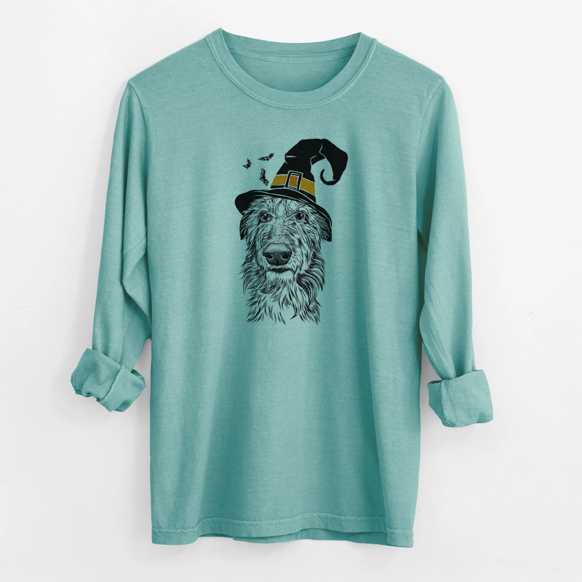 Witch Cleod the Scottish Deerhound - Men's Heavyweight 100% Cotton Long Sleeve - Image 9
