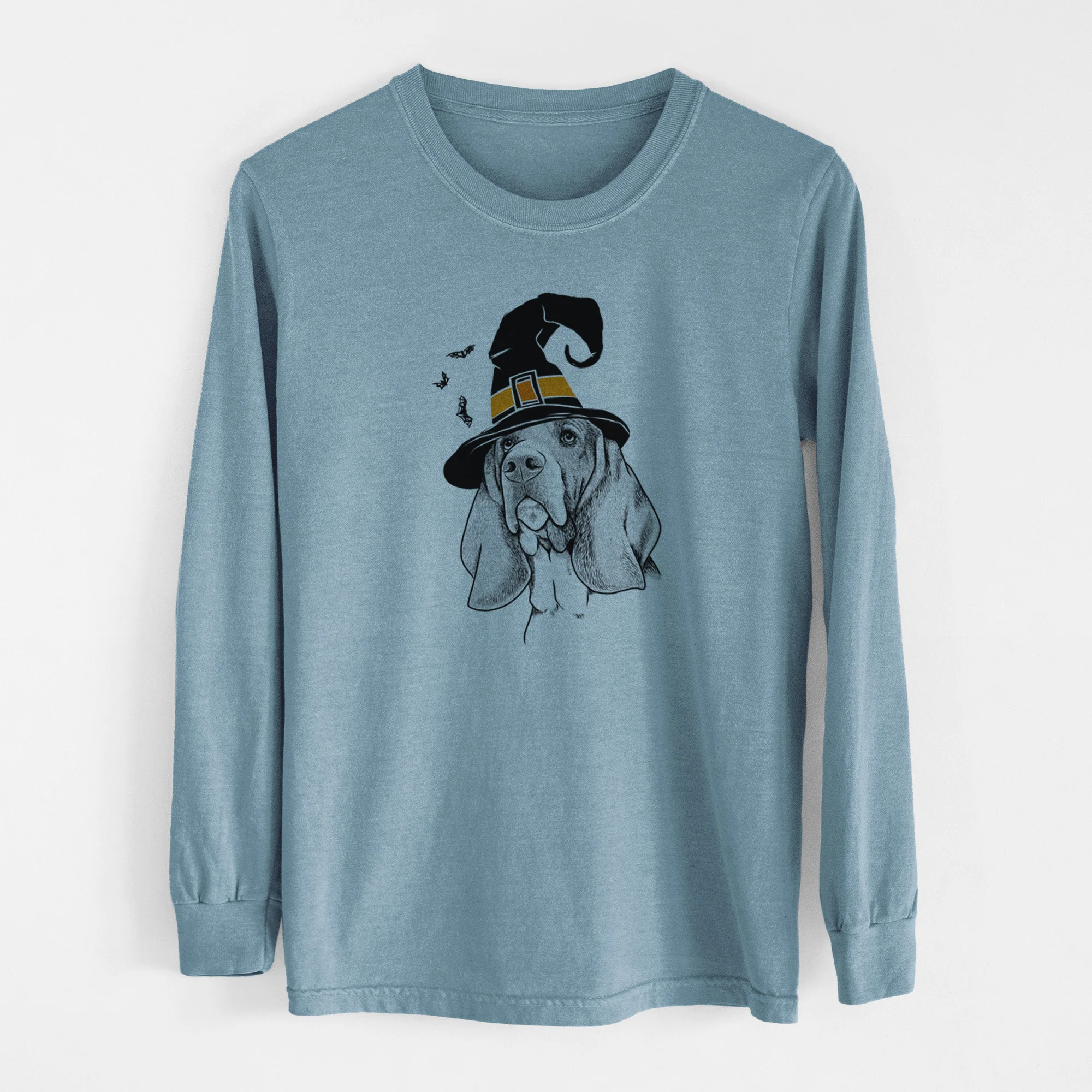 Witch Cooper the Basset Hound - Men's Heavyweight 100% Cotton Long Sleeve - Image 8